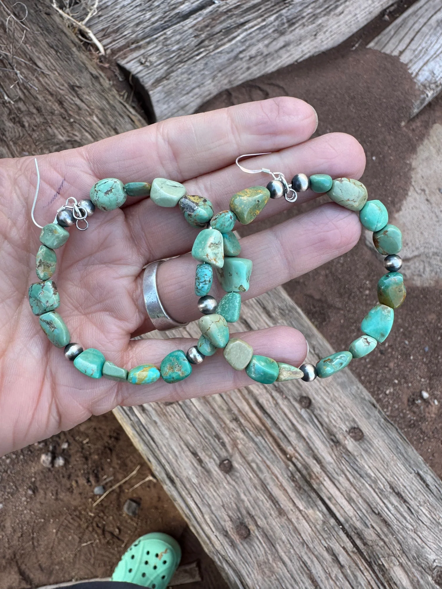 Large Turquoise Hoop Earring - Image 2