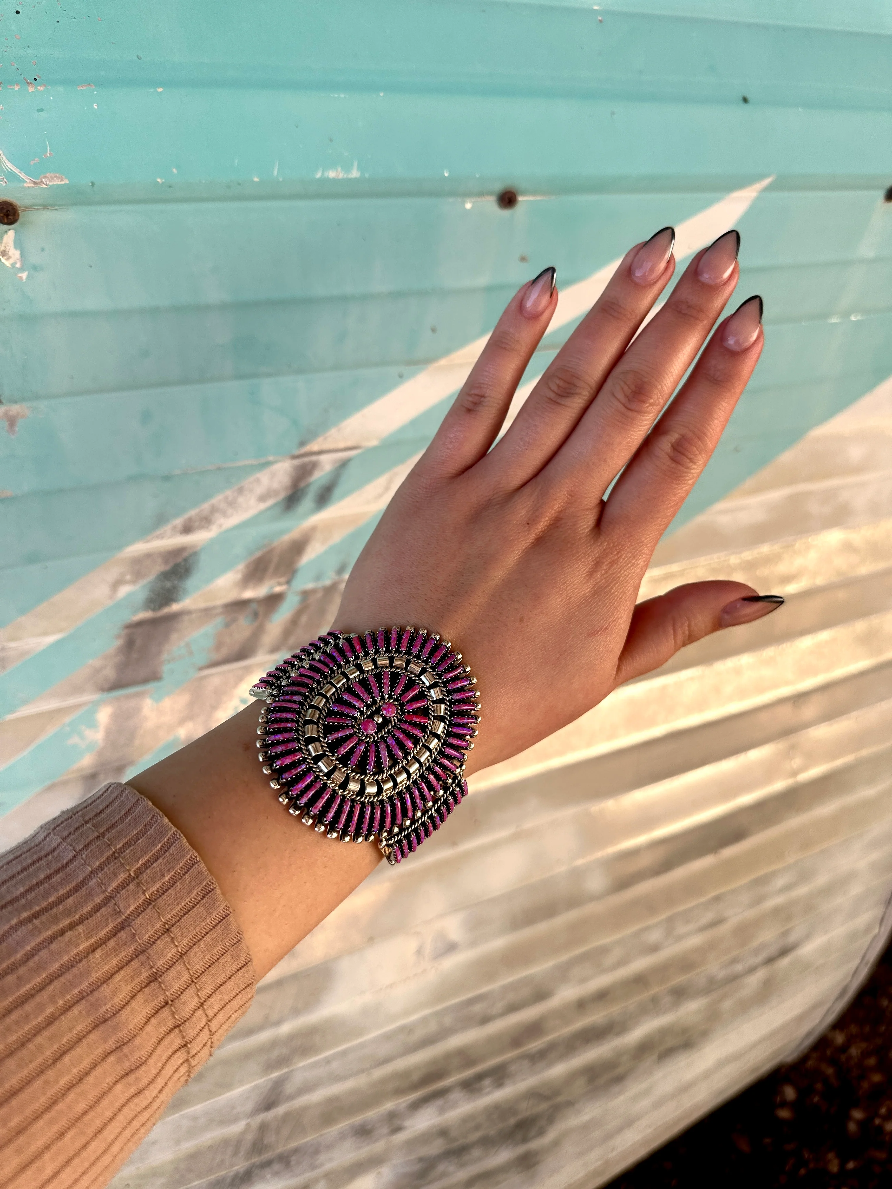 Lasso Me Barbie Needlepoint Cluster Cuff - Image 3