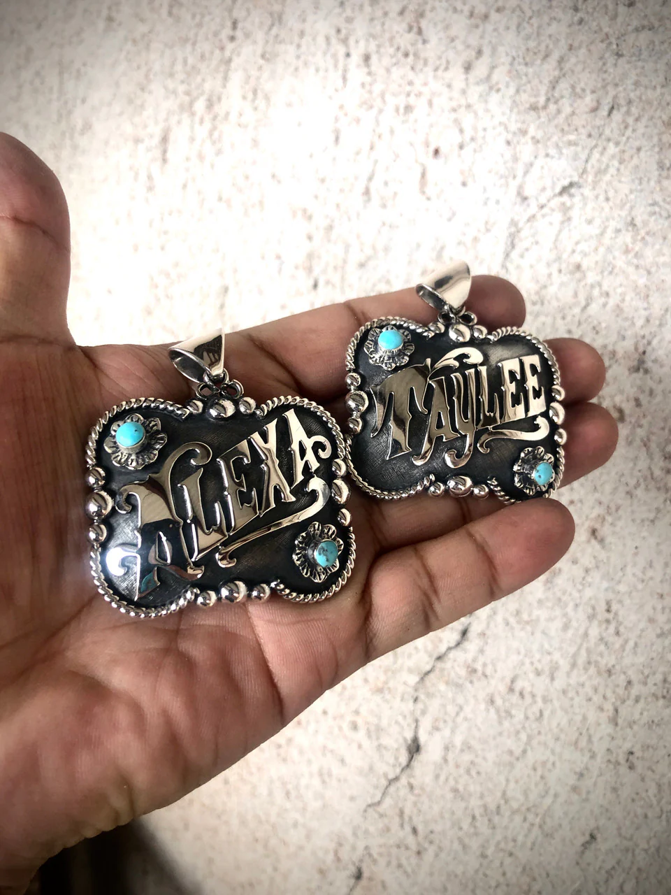 Limited Edition Navajo "Name Carved" Buckle Pendants Artist Michael Yazzie - Image 4