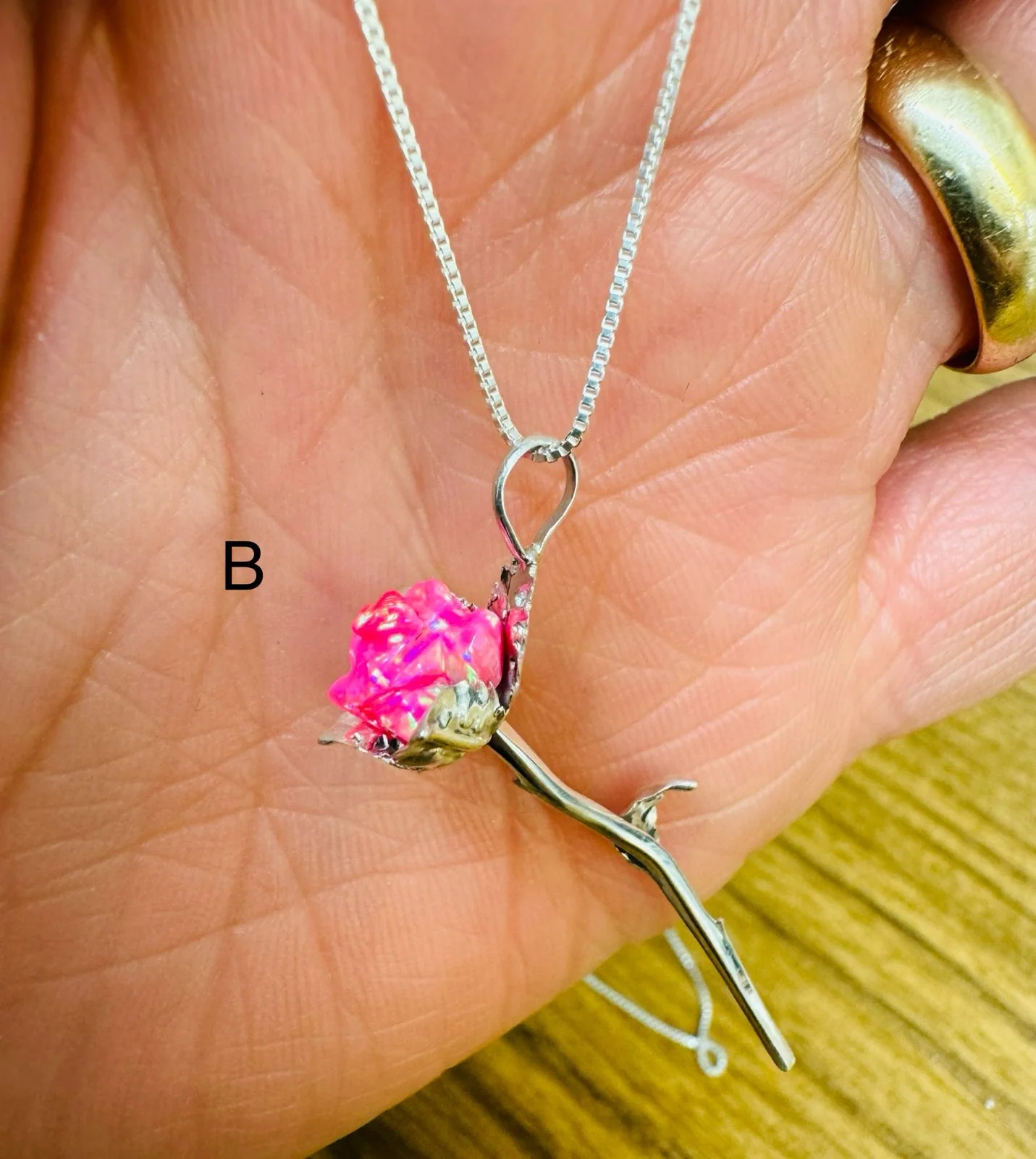 Long Stem Rose Pendant - Image 6