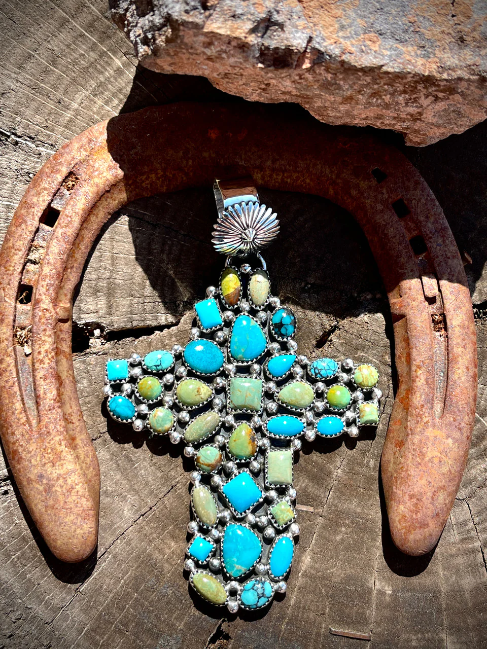 Melting!!! Vintage Cluster Cross Pendant - Image 3