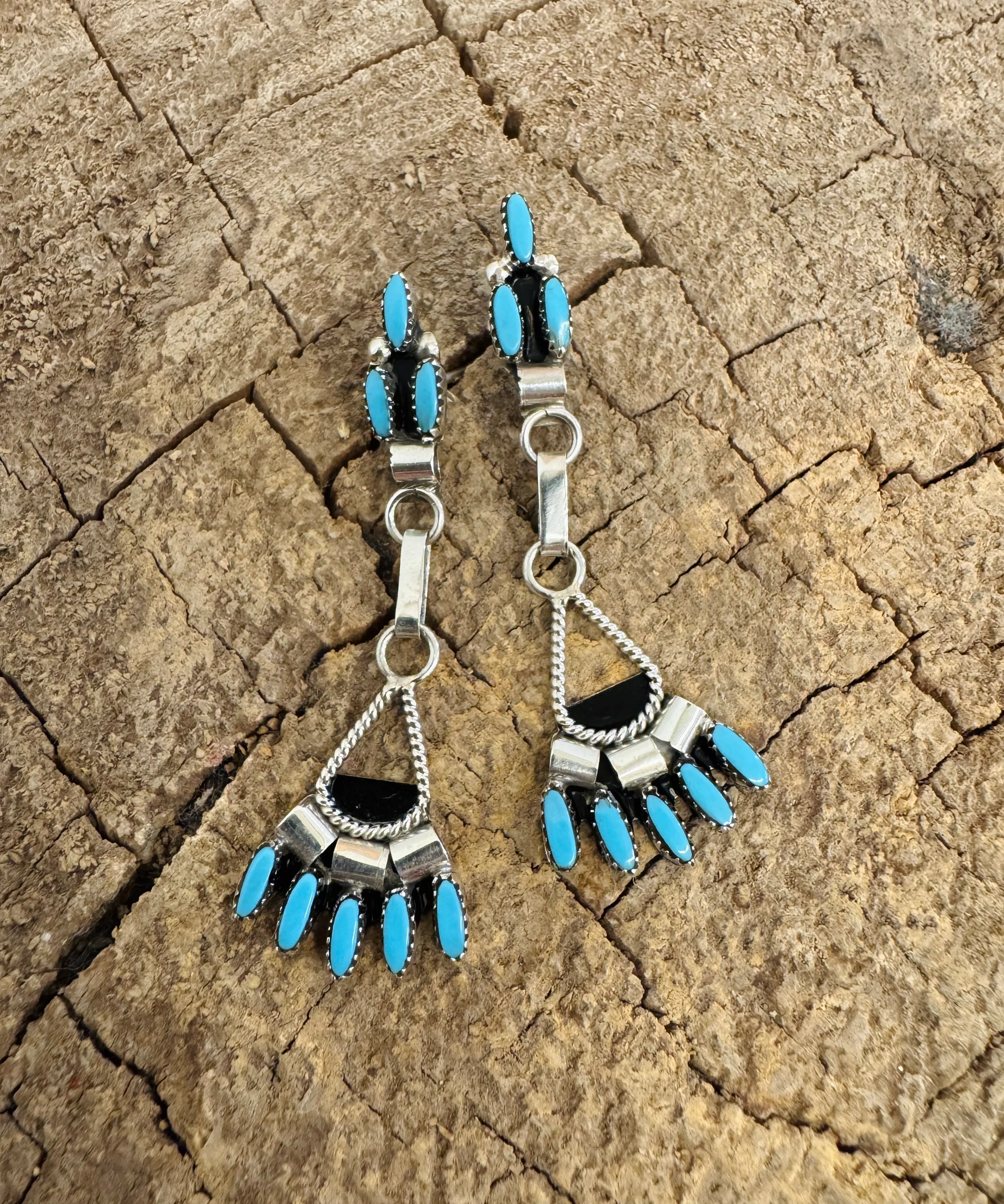 Mini Turquoise Chandelier Earrings - Image 2