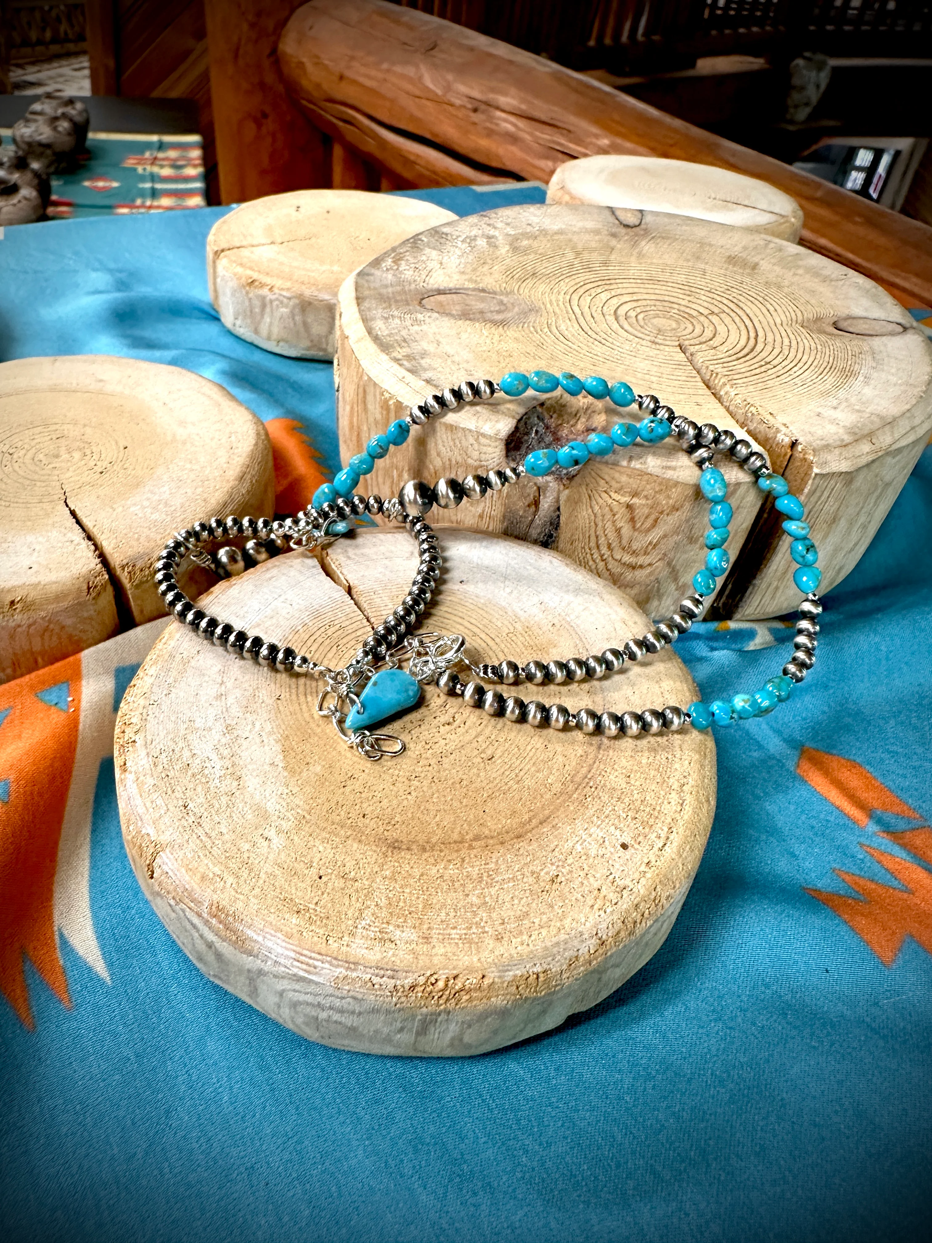 Le Coeur De Maman Pearl and Turquoise Necklace - Image 2
