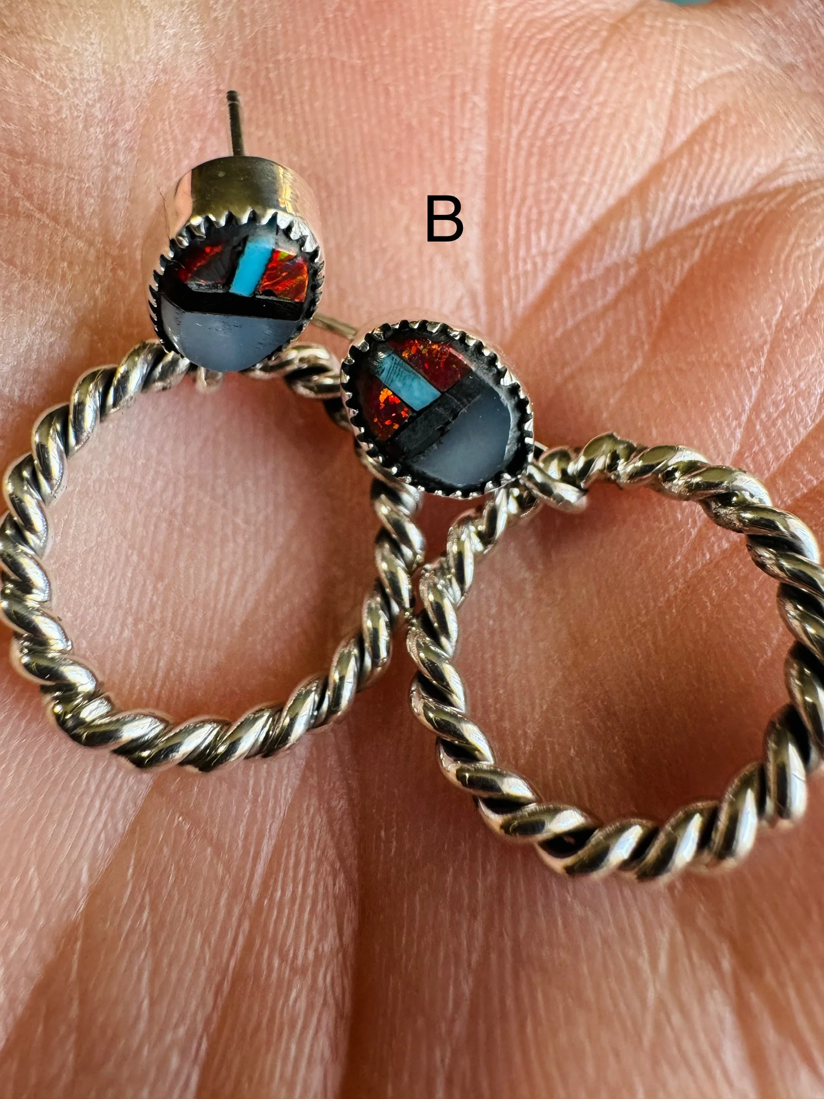 Multi Stone Mini Hoop - Image 3