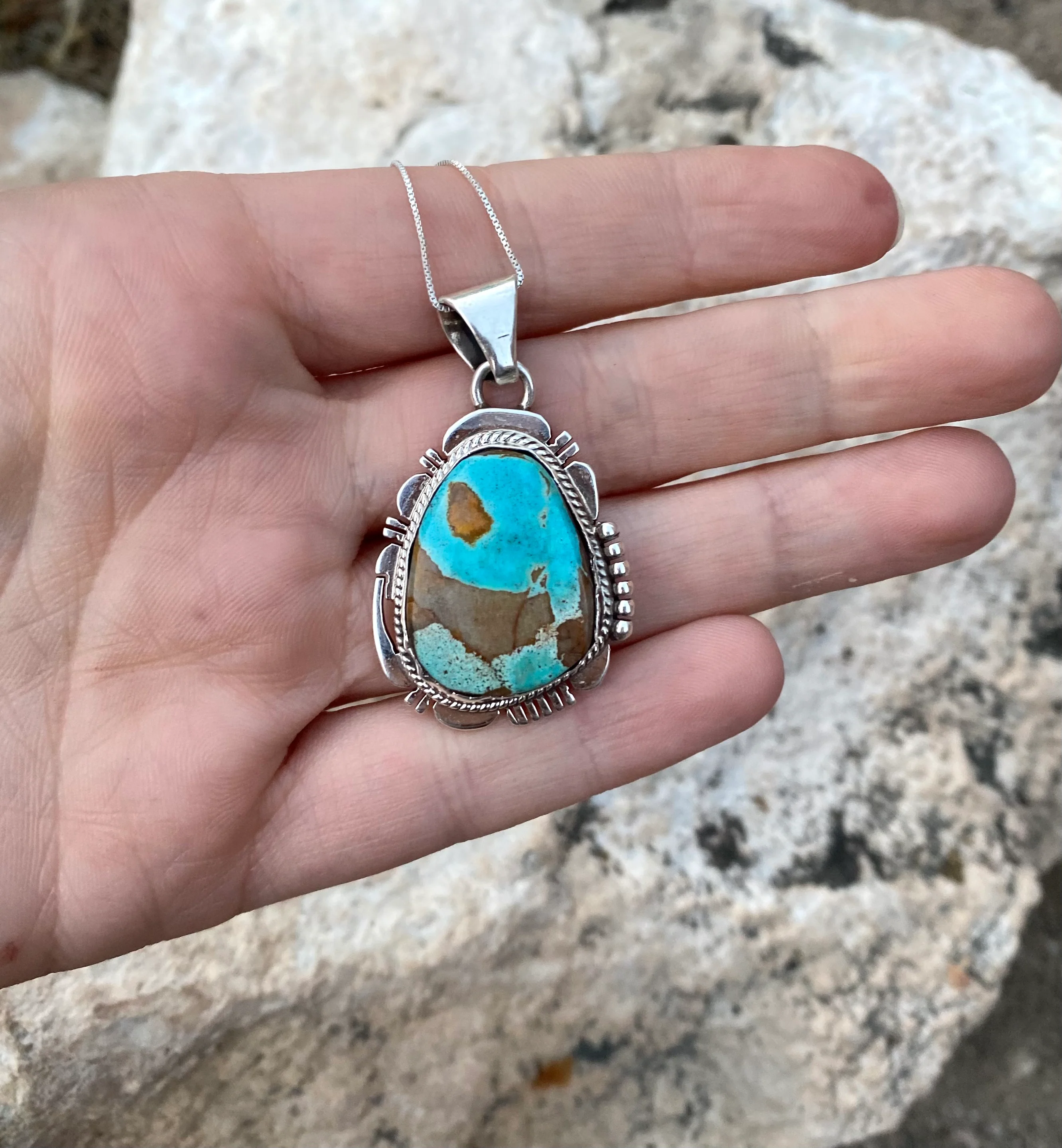My Own Beat Kingman Turquoise Necklace From The Rodgers Collection - Image 2