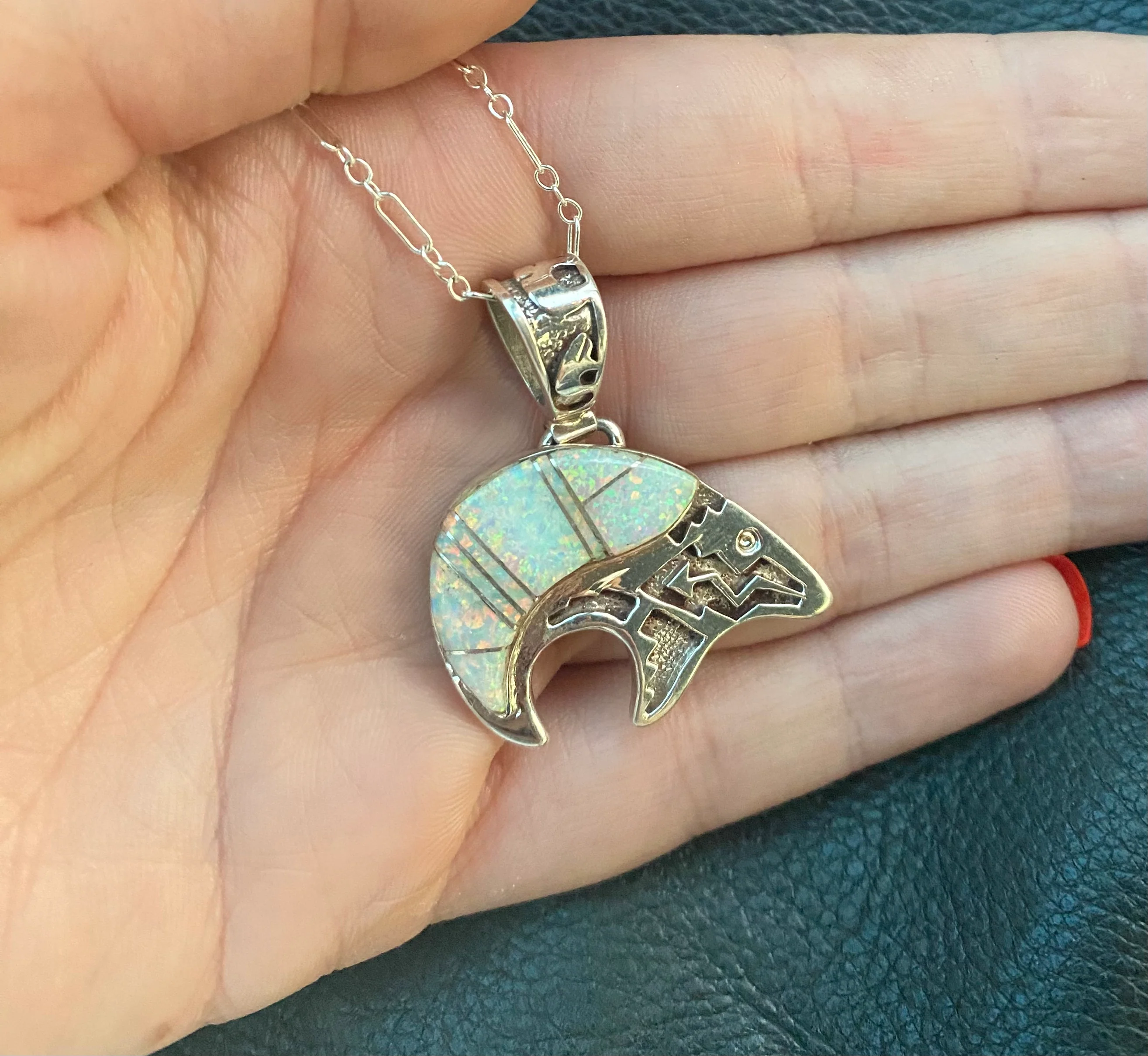 Native Opal Bear Necklace From The Rodgers Collection - Image 2