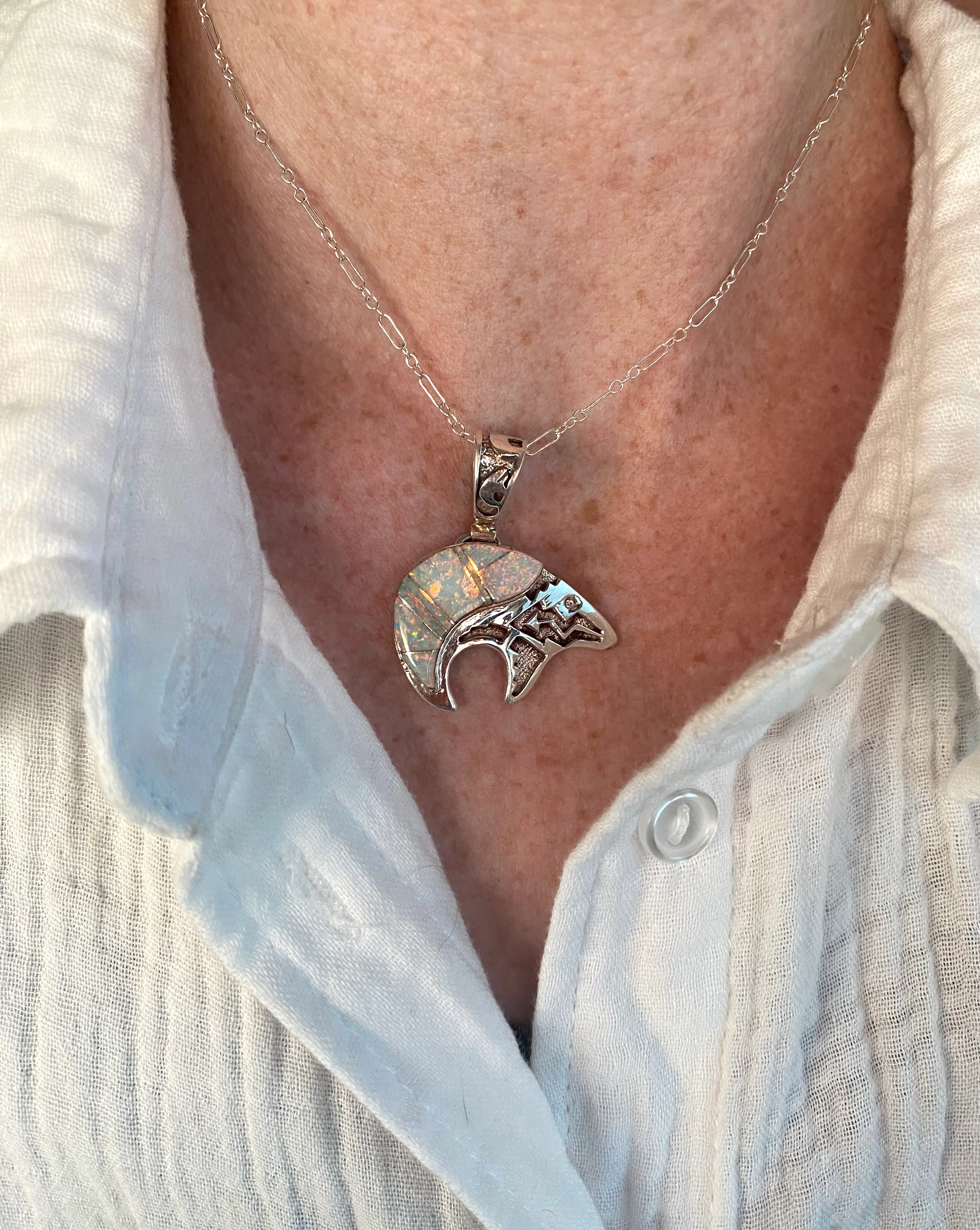 Native Opal Bear Necklace From The Rodgers Collection - Image 3