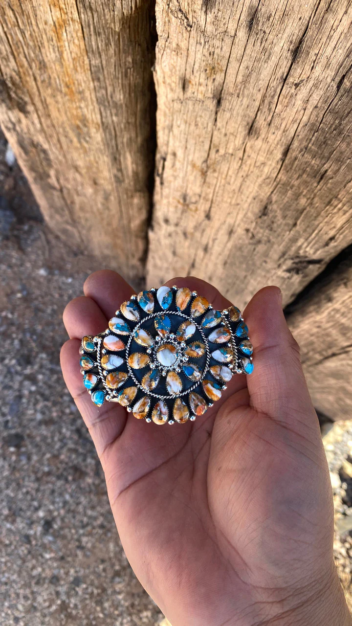 Navajo Multi-Color Cluster Cuff - Image 3