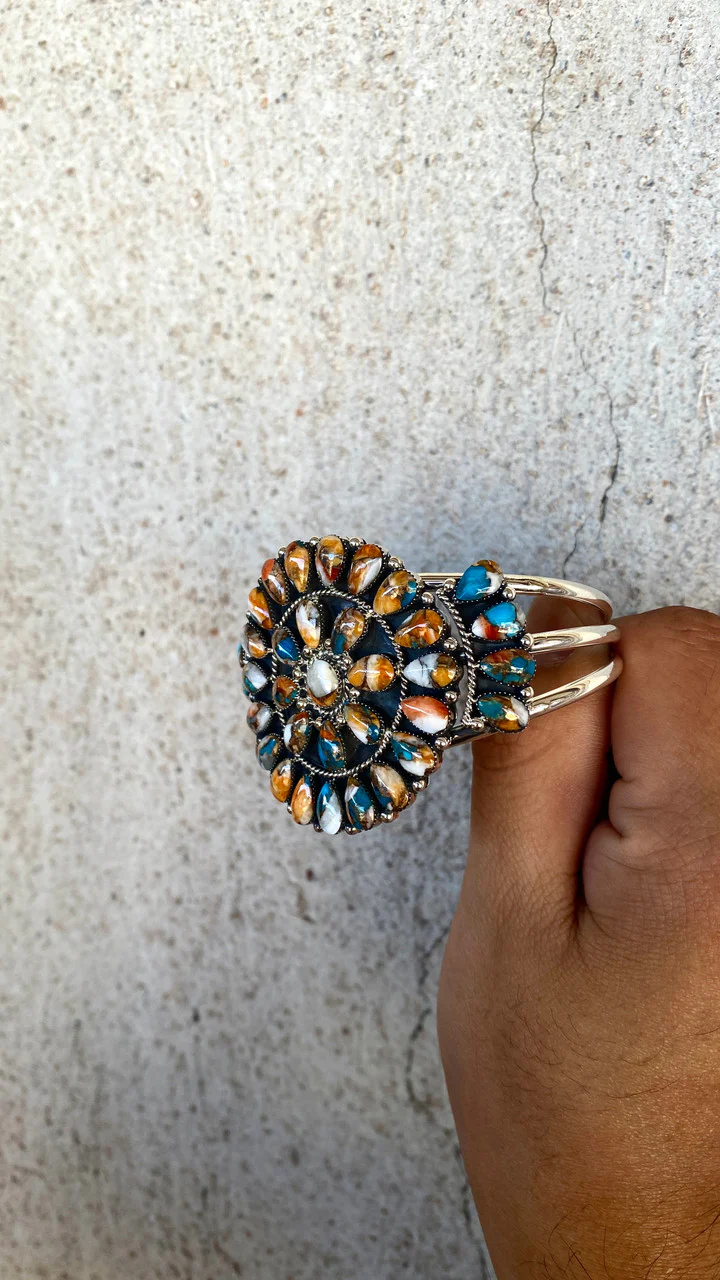 Navajo Multi-Color Cluster Cuff - Image 4