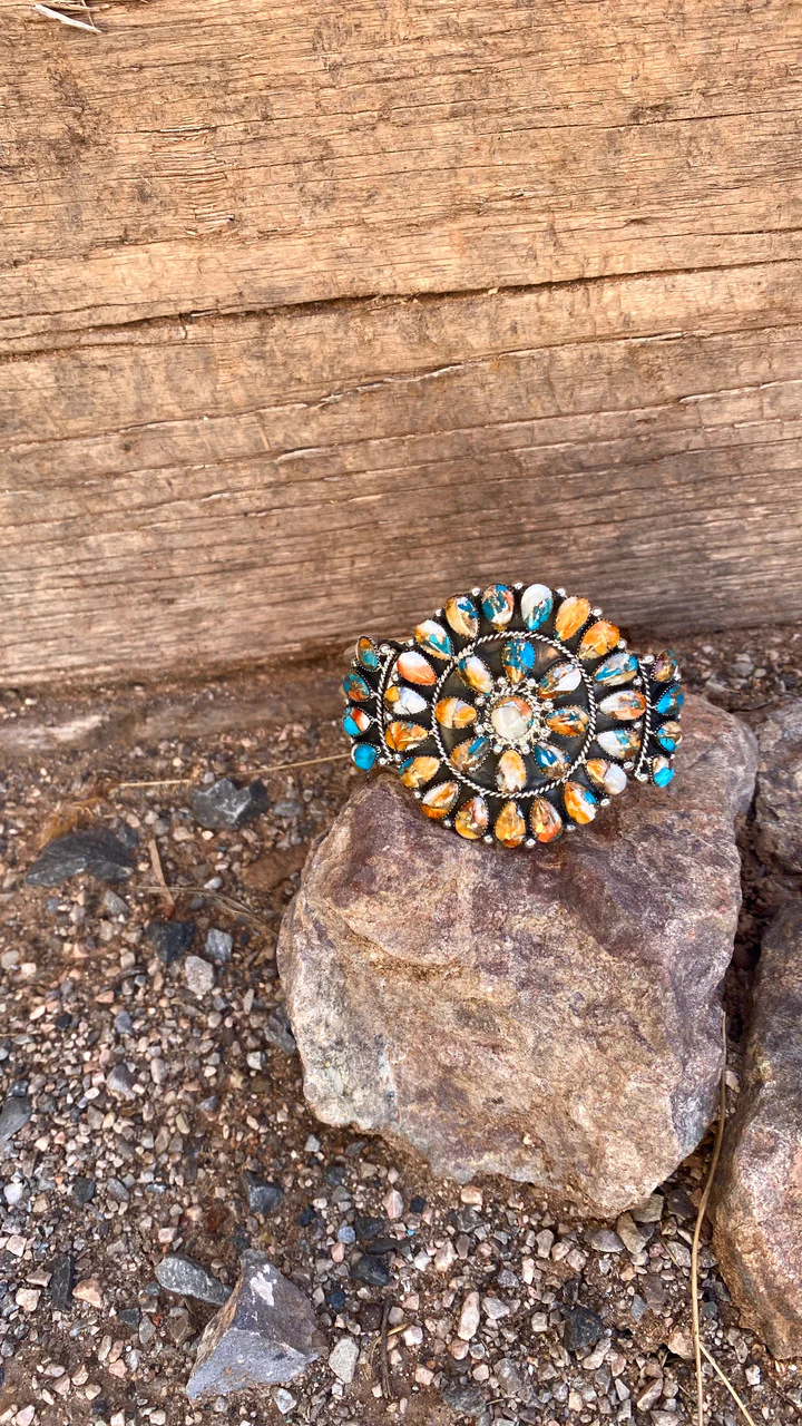 Navajo Multi-Color Cluster Cuff - Image 5