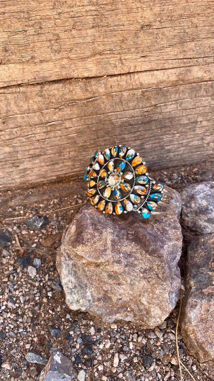 Navajo Multi-Color Cluster Cuff - Image 6