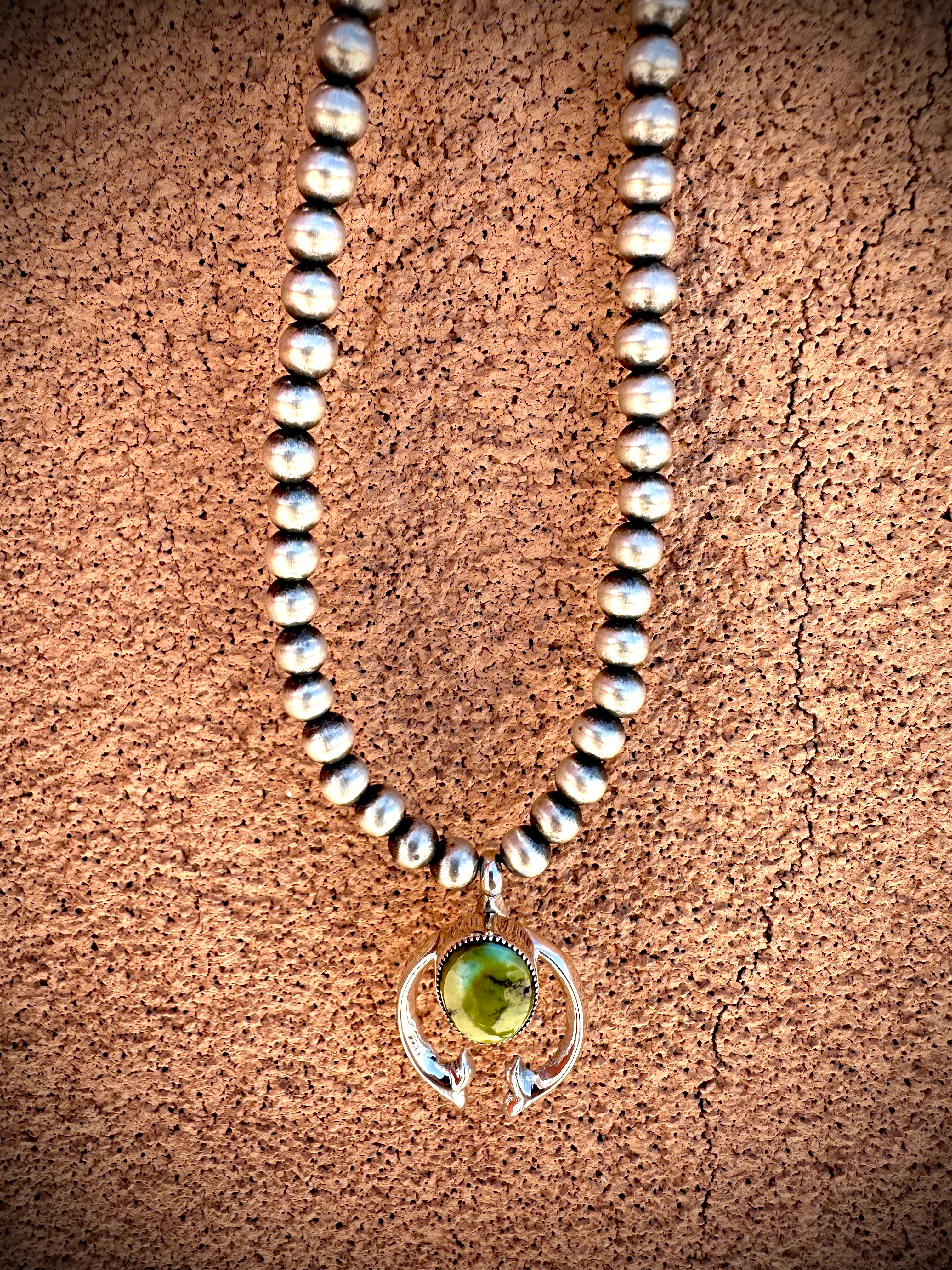Navajo Pearls with Naja and Turquoise Pendant - Image 4