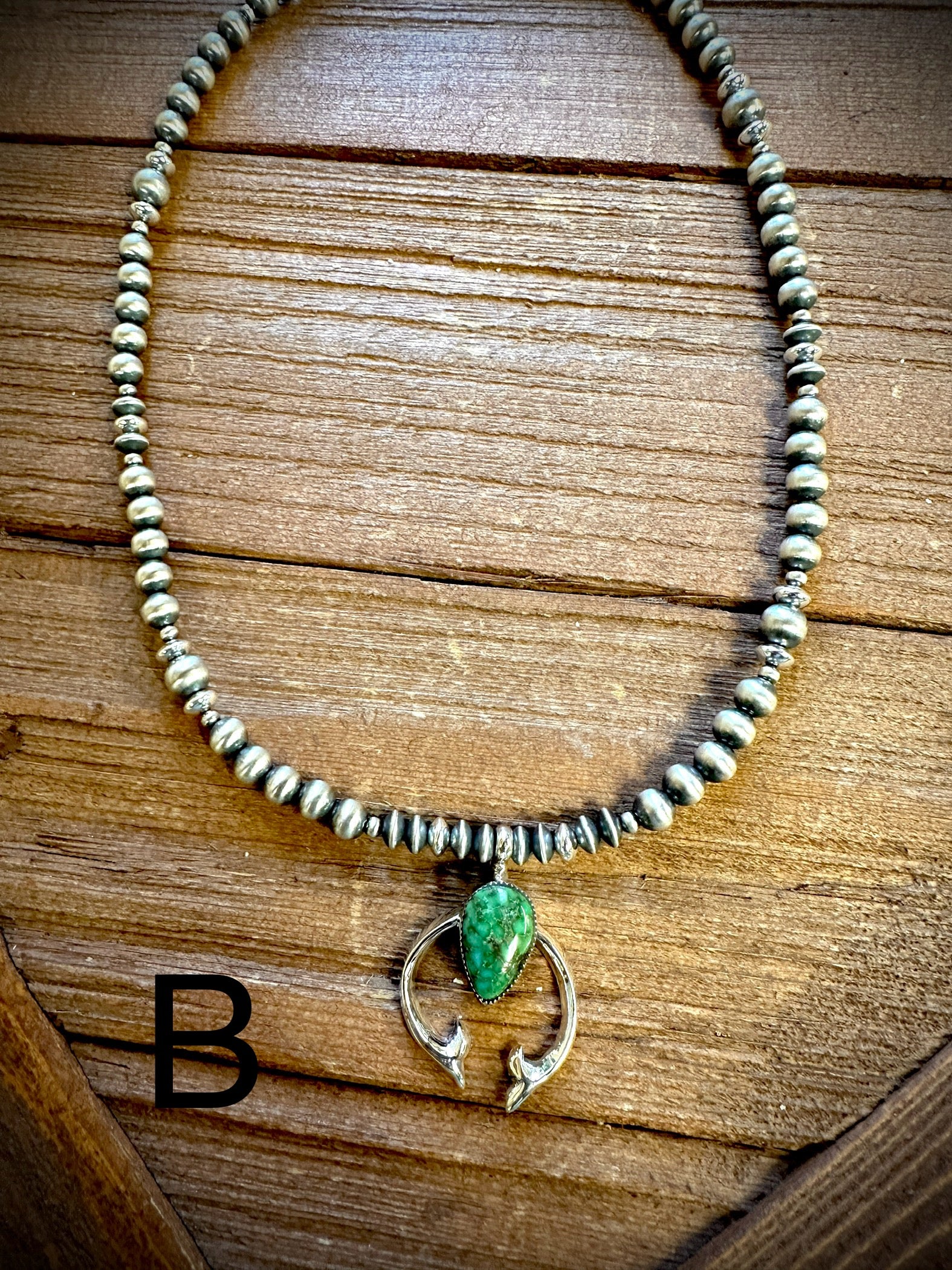 Navajo Pearls with Naja and Turquoise Pendant - Image 6