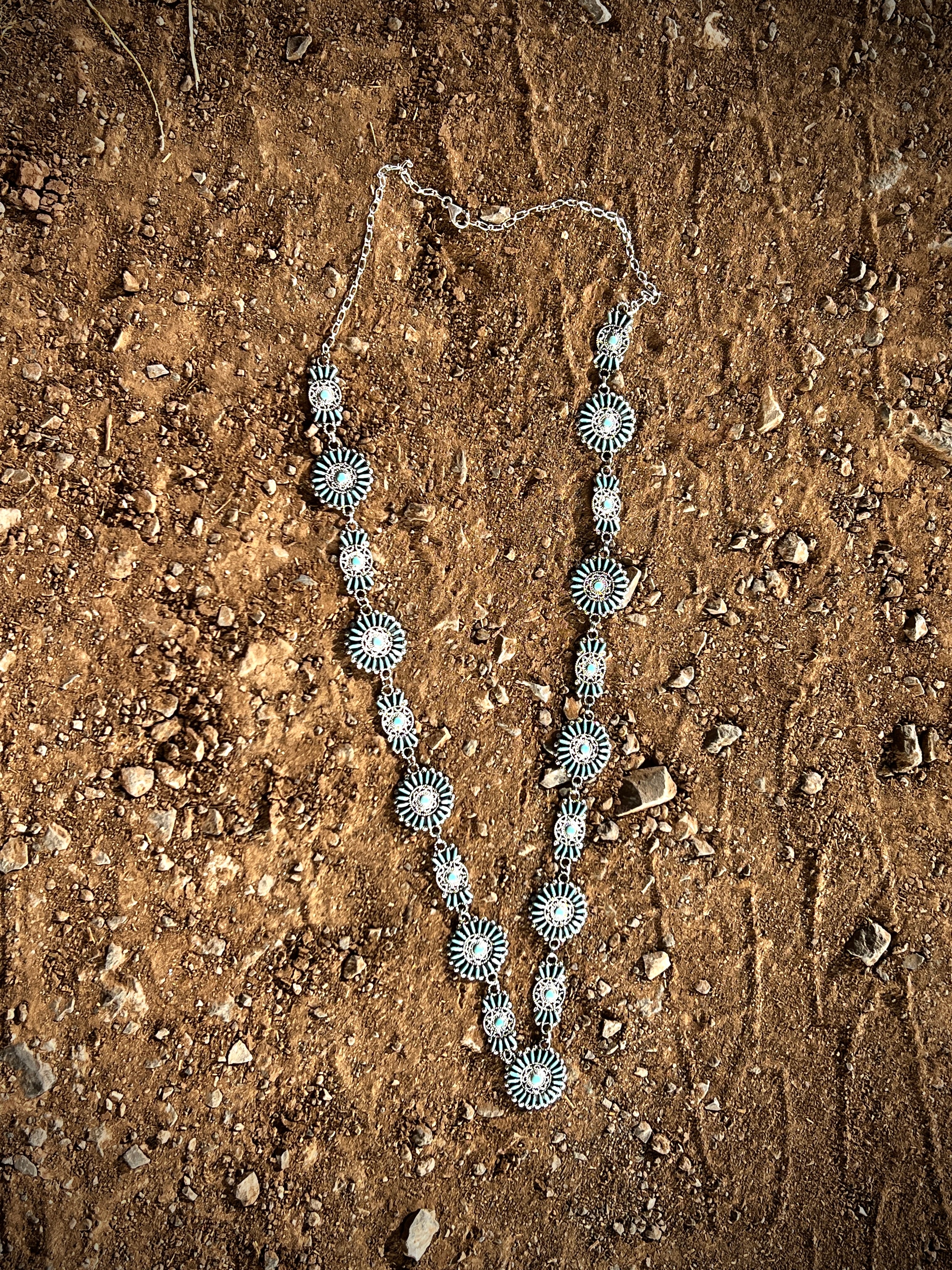 Needle Point Lariat Necklace 44" Zuni Artist Harry Melikan - Image 3