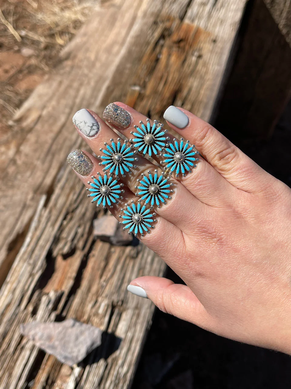 Needlepoint Drop Rings - Image 3