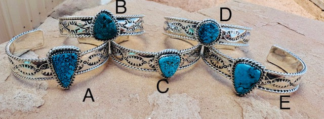 Nevada Turquoise Stamped Cuff