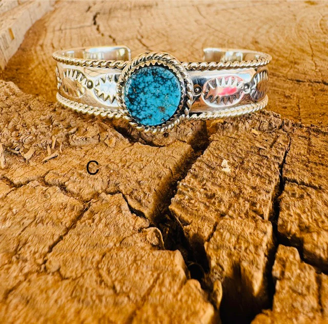 Nevada Turquoise Stamped Cuff - Image 4