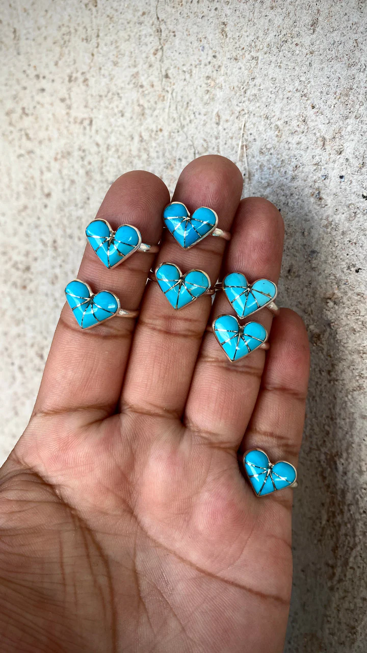 Oh!! Shi' Heart Kingman Turquoise Rings - Image 3