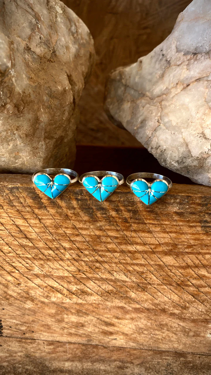 Oh!! Shi' Heart Kingman Turquoise Rings - Image 4