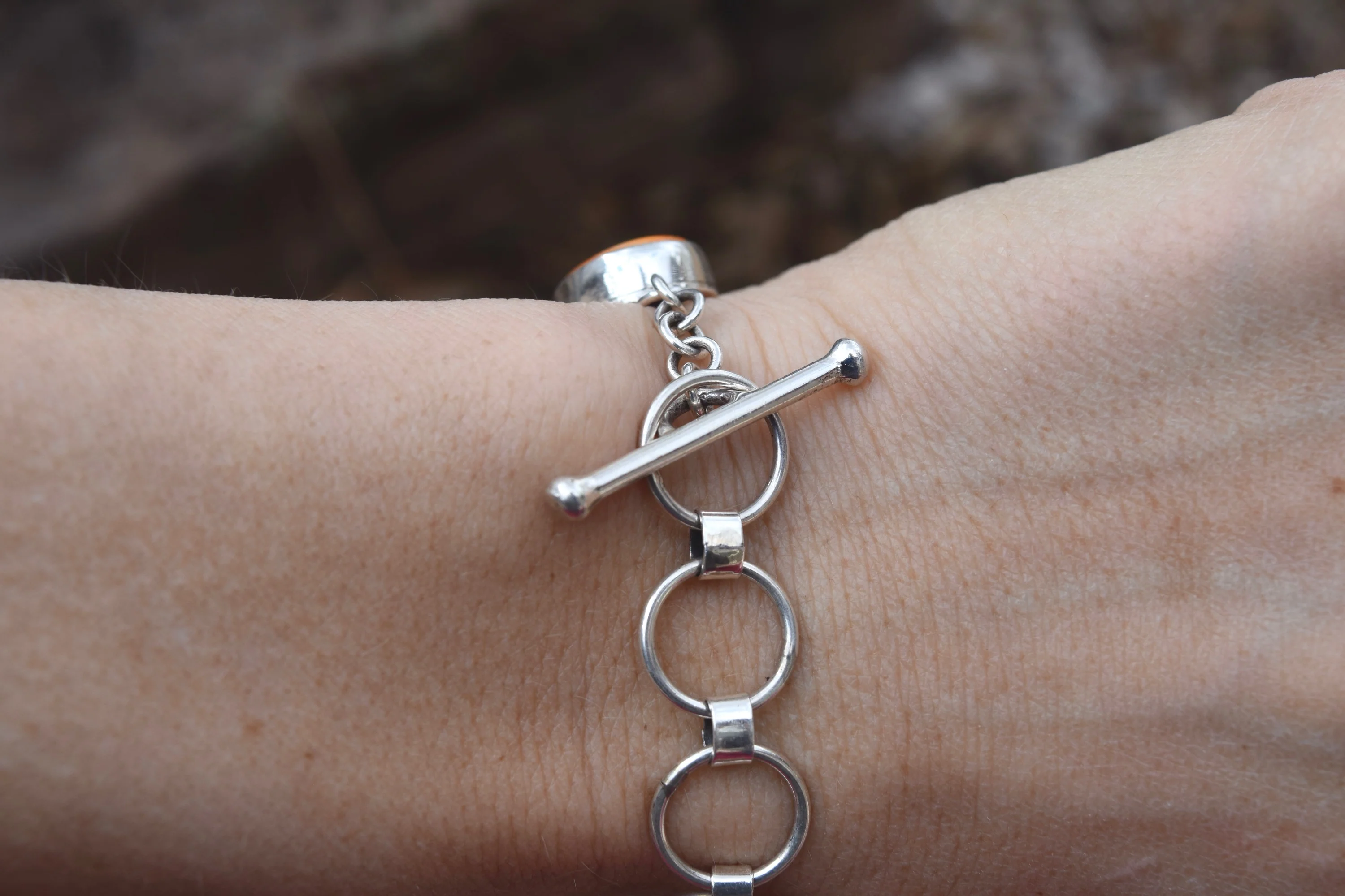 ORANGE SPINEY CONNECTOR BRACELET - Image 2