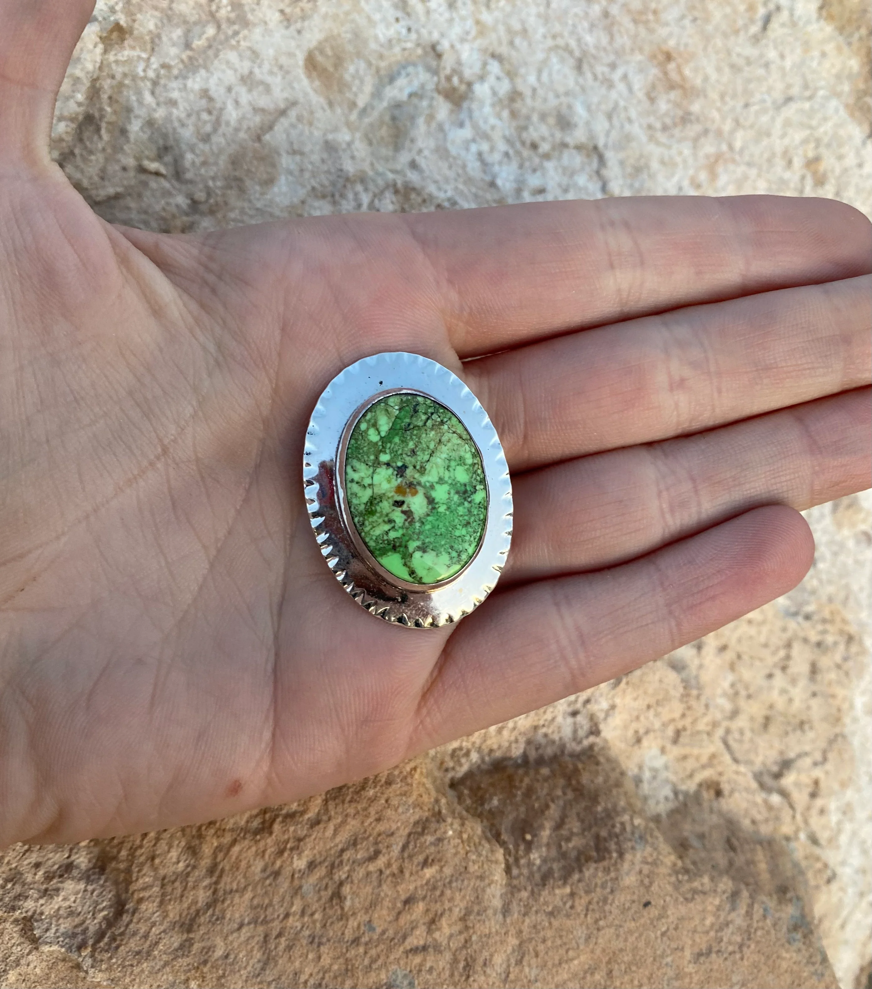 Oval Green Turquoise Necklace/Pin From The Rodgers Collection - Image 3