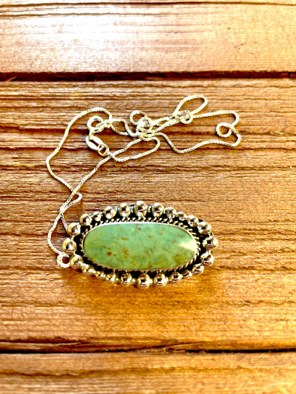 Oval Green Turquoise Pendant - Image 2