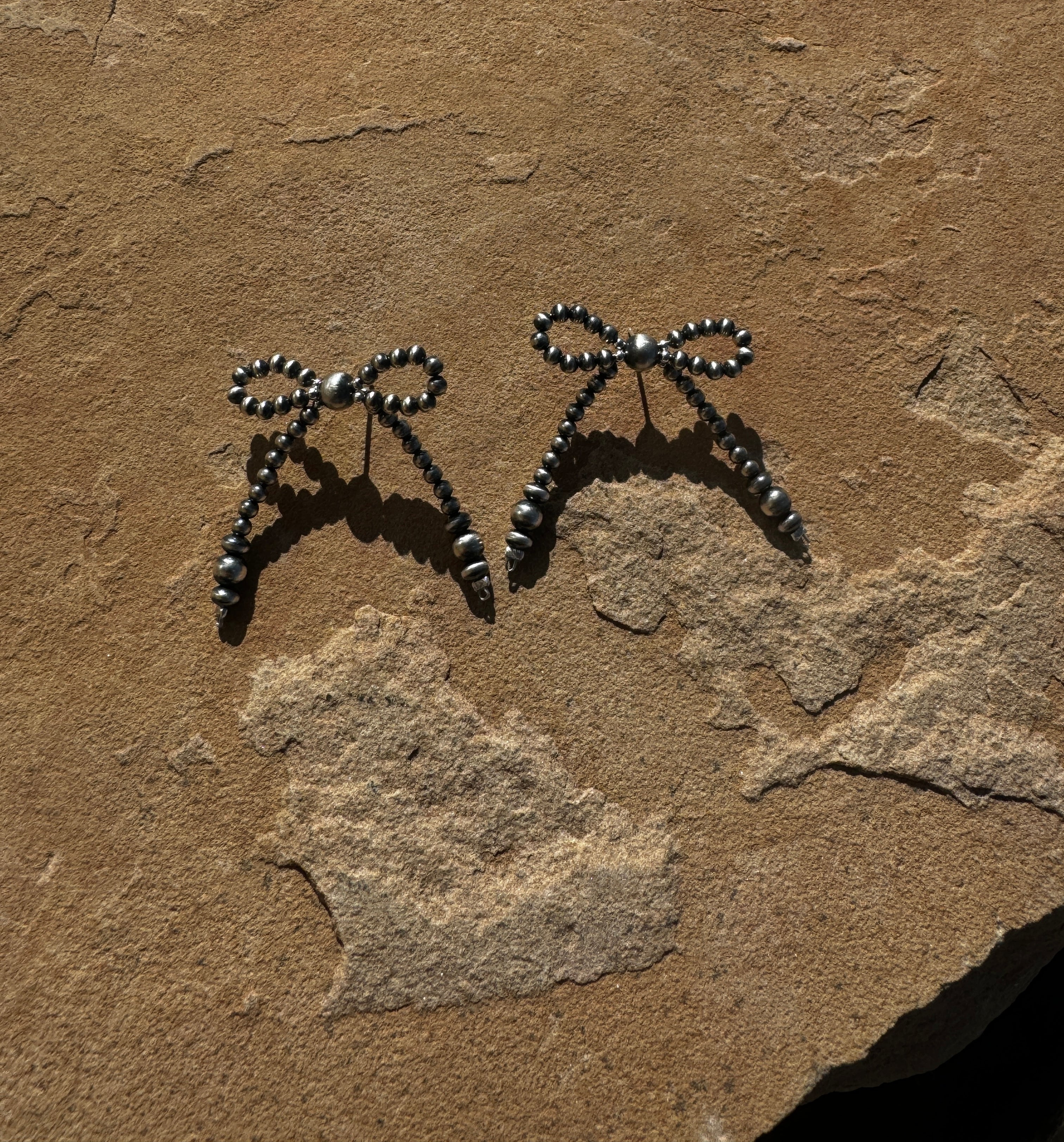 Pearl Bow Tie Earrings - Image 3