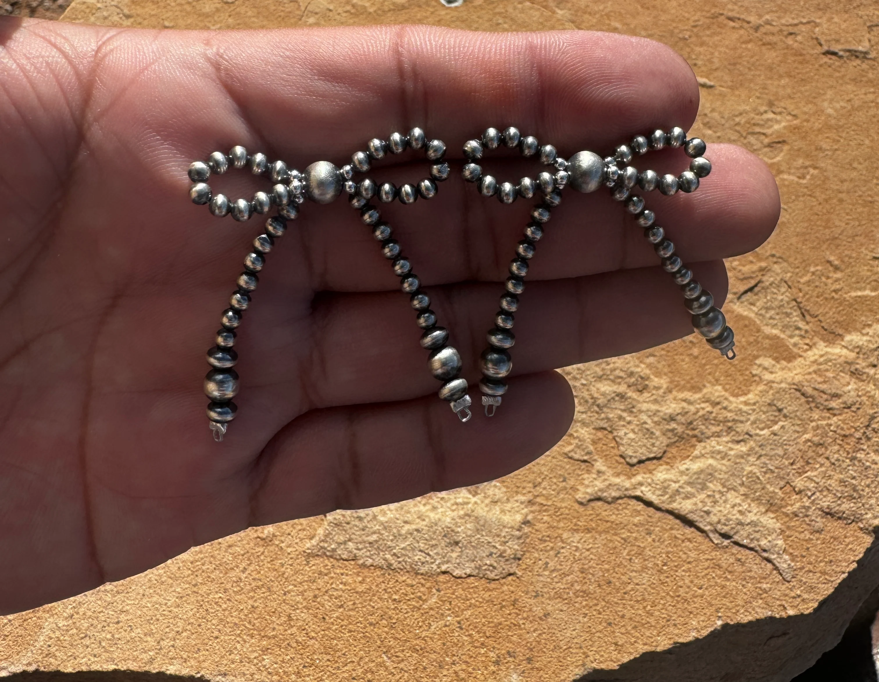 Pearl Bow Tie Earrings - Image 4