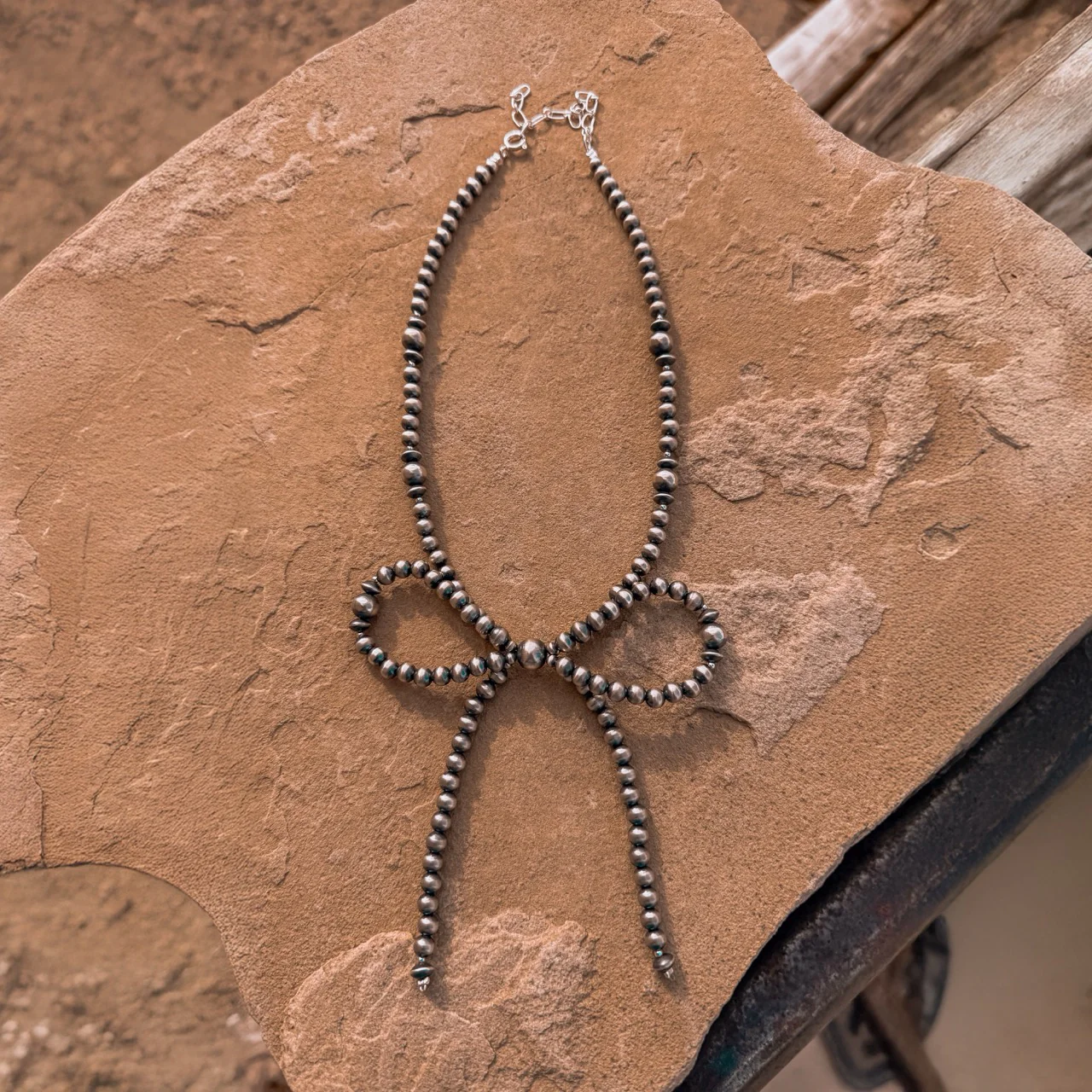 Pearl Bow Tie Necklace - Image 3