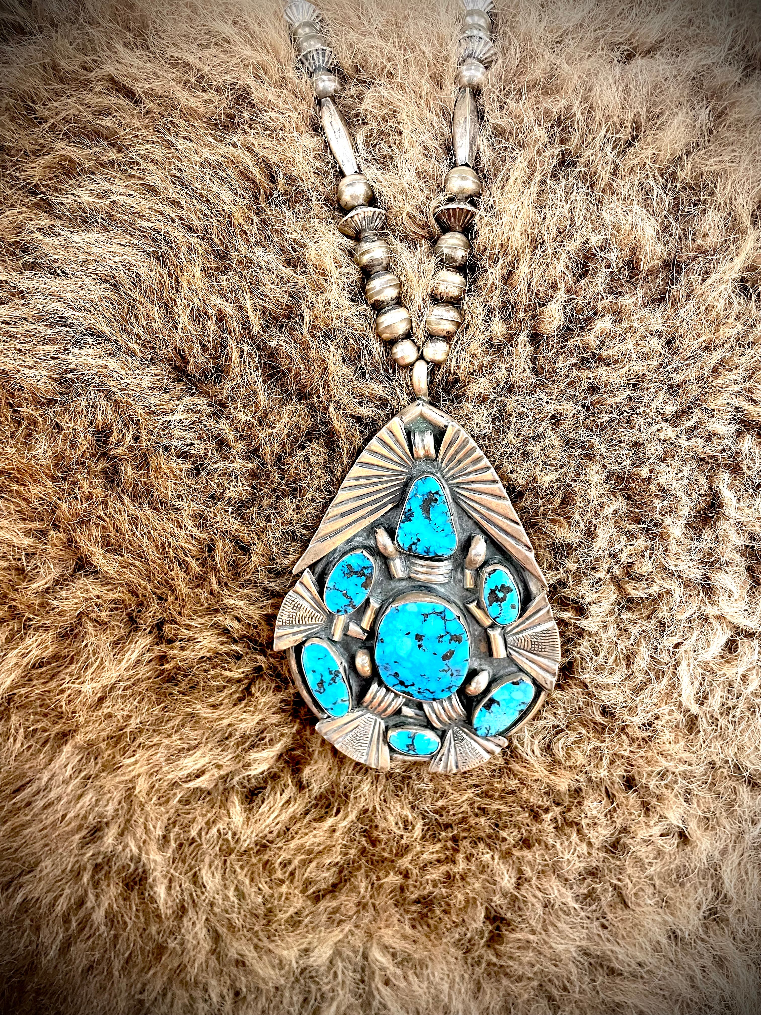 Persian Turquoise Medallion Necklace - Image 3