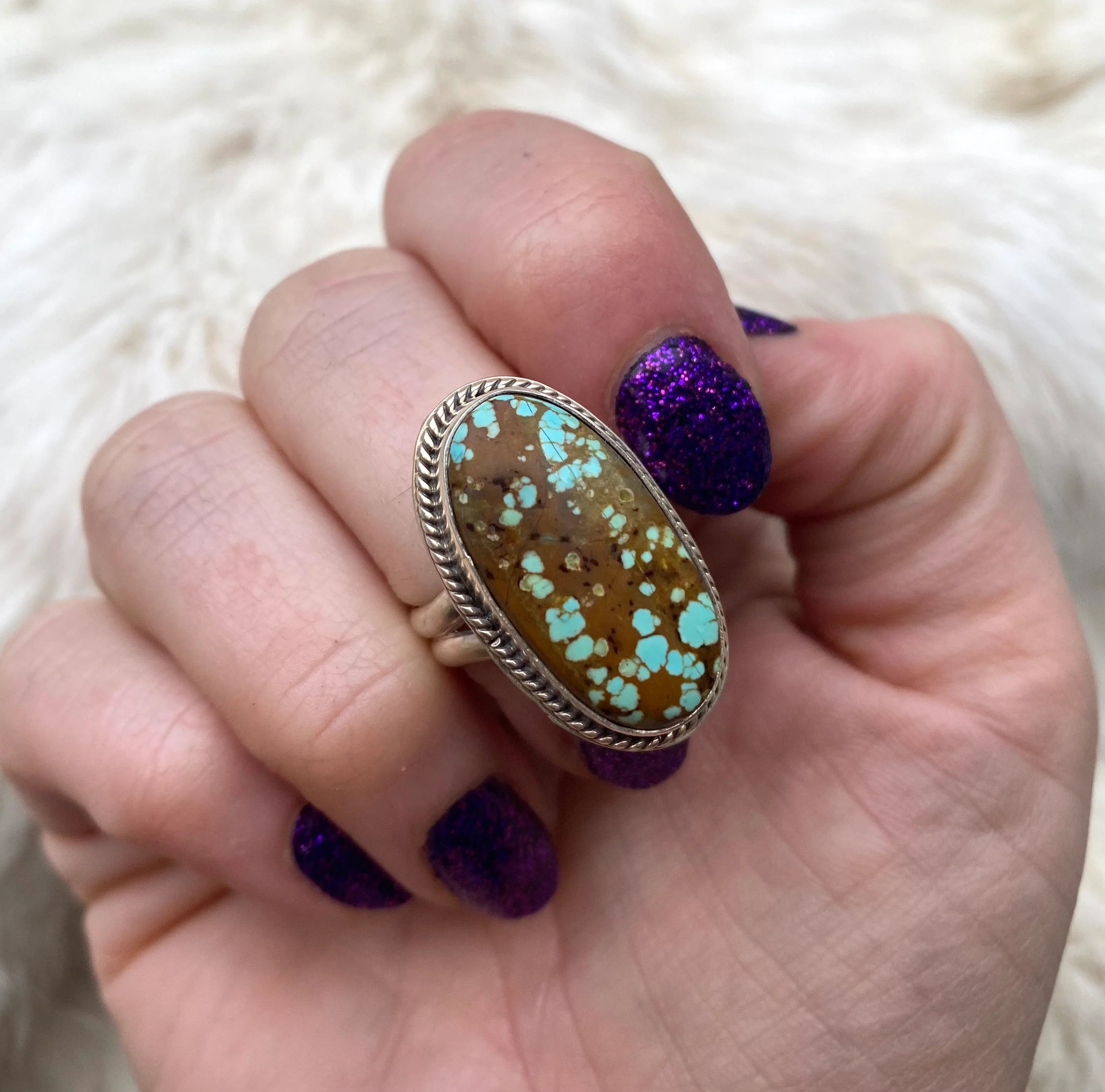 Polka Dot Nevada Turquoise Ring From The Rogers Collection - Image 3
