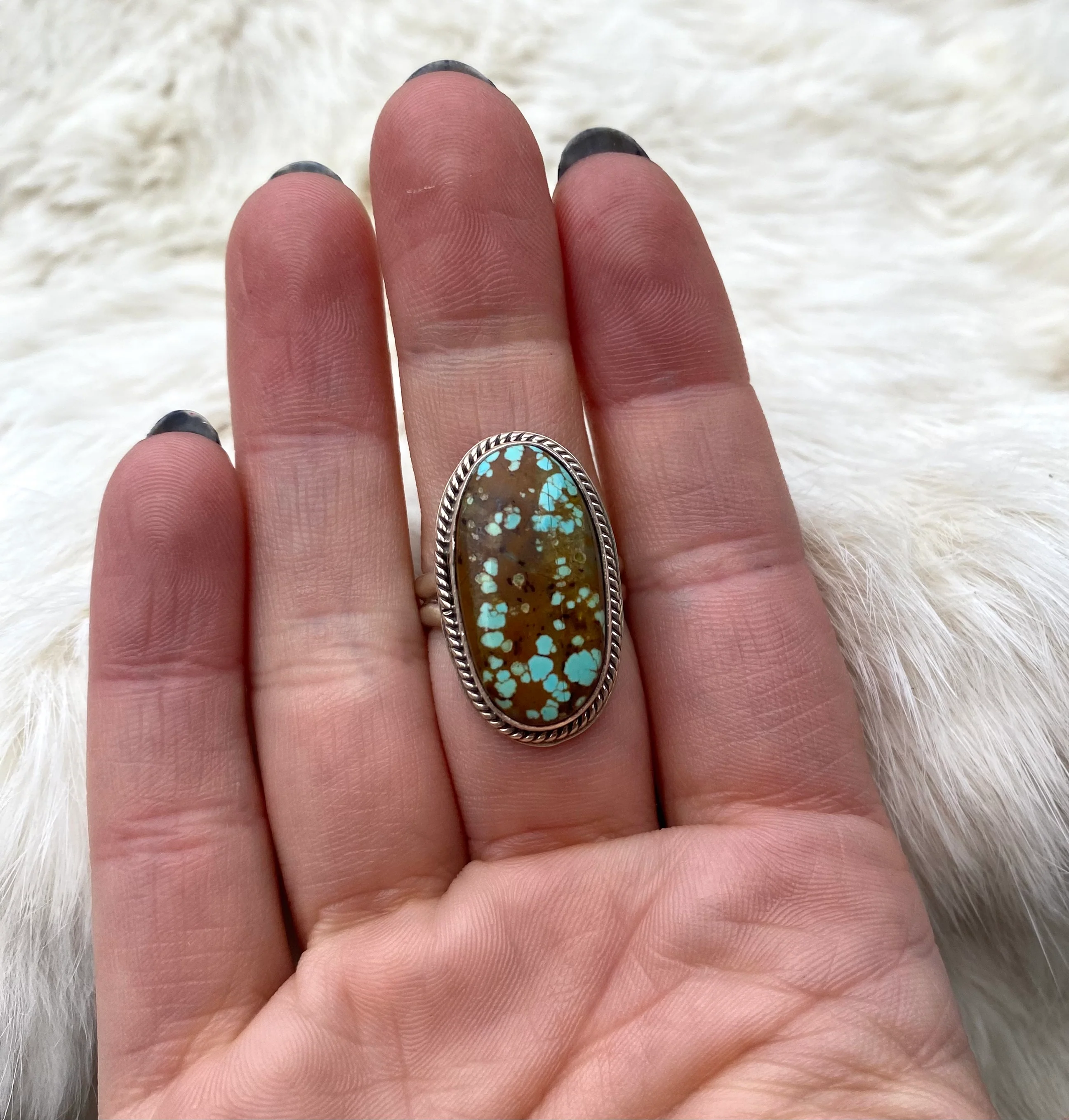 Polka Dot Nevada Turquoise Ring From The Rogers Collection - Image 4