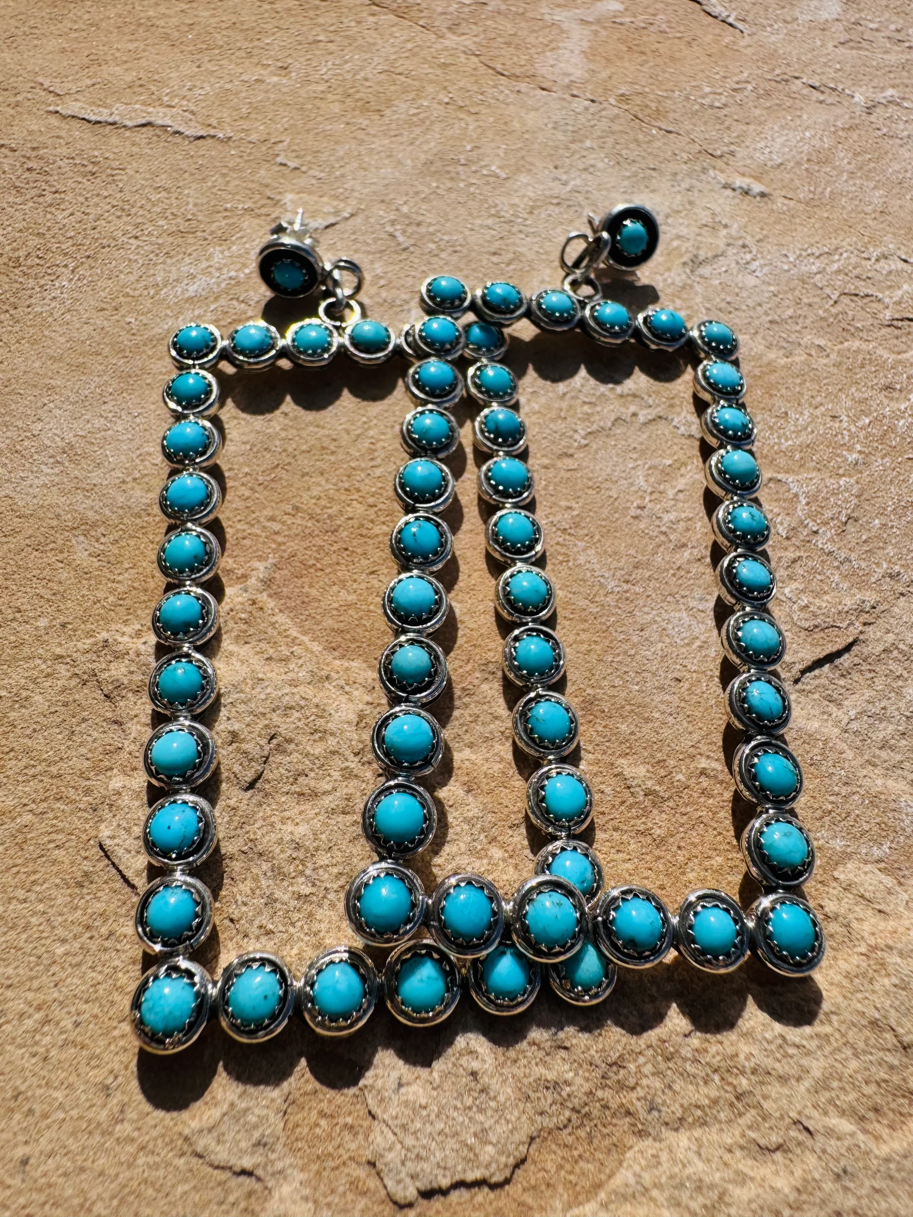 Rectangular Turquoise Earrings - Image 2
