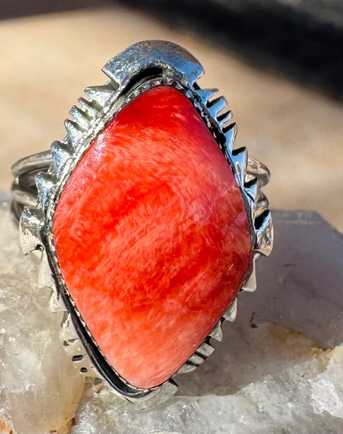 Red Oyster Shell Ring - Image 2