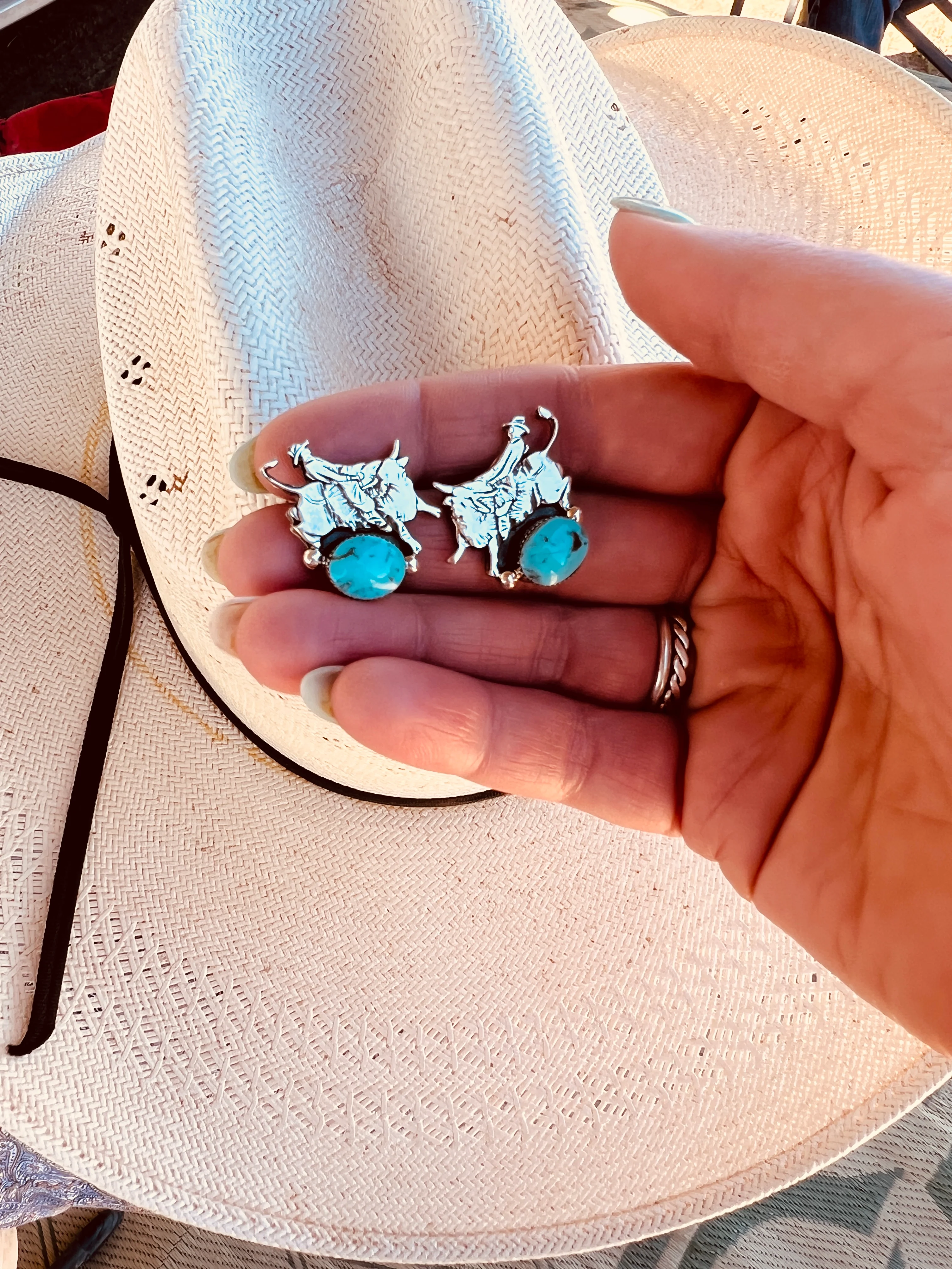 “Ride Em’ High” Buckin’ Bull Earrings - Image 3