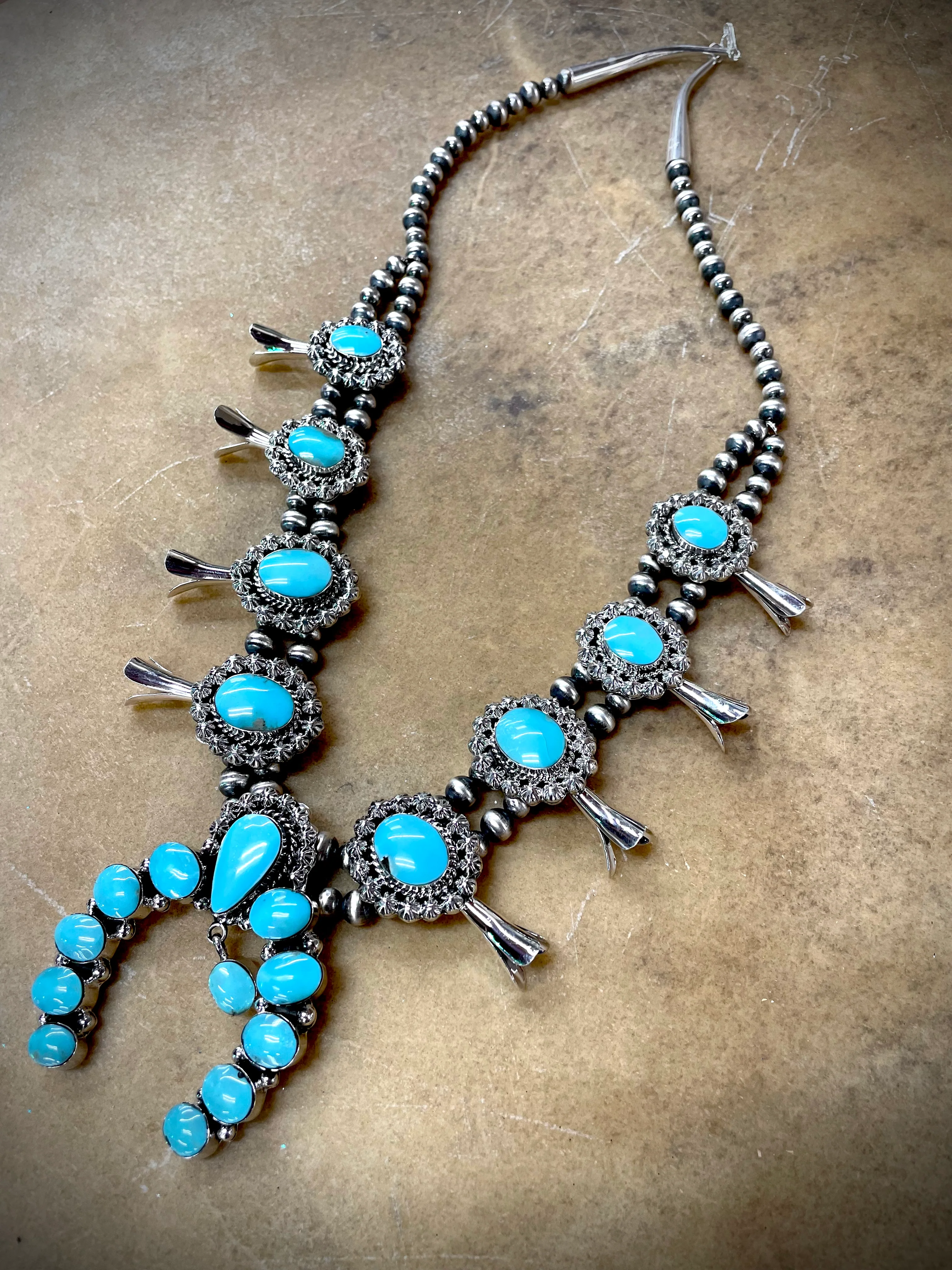 Sarah Yazzie Turquoise Squash Blossom - Image 3