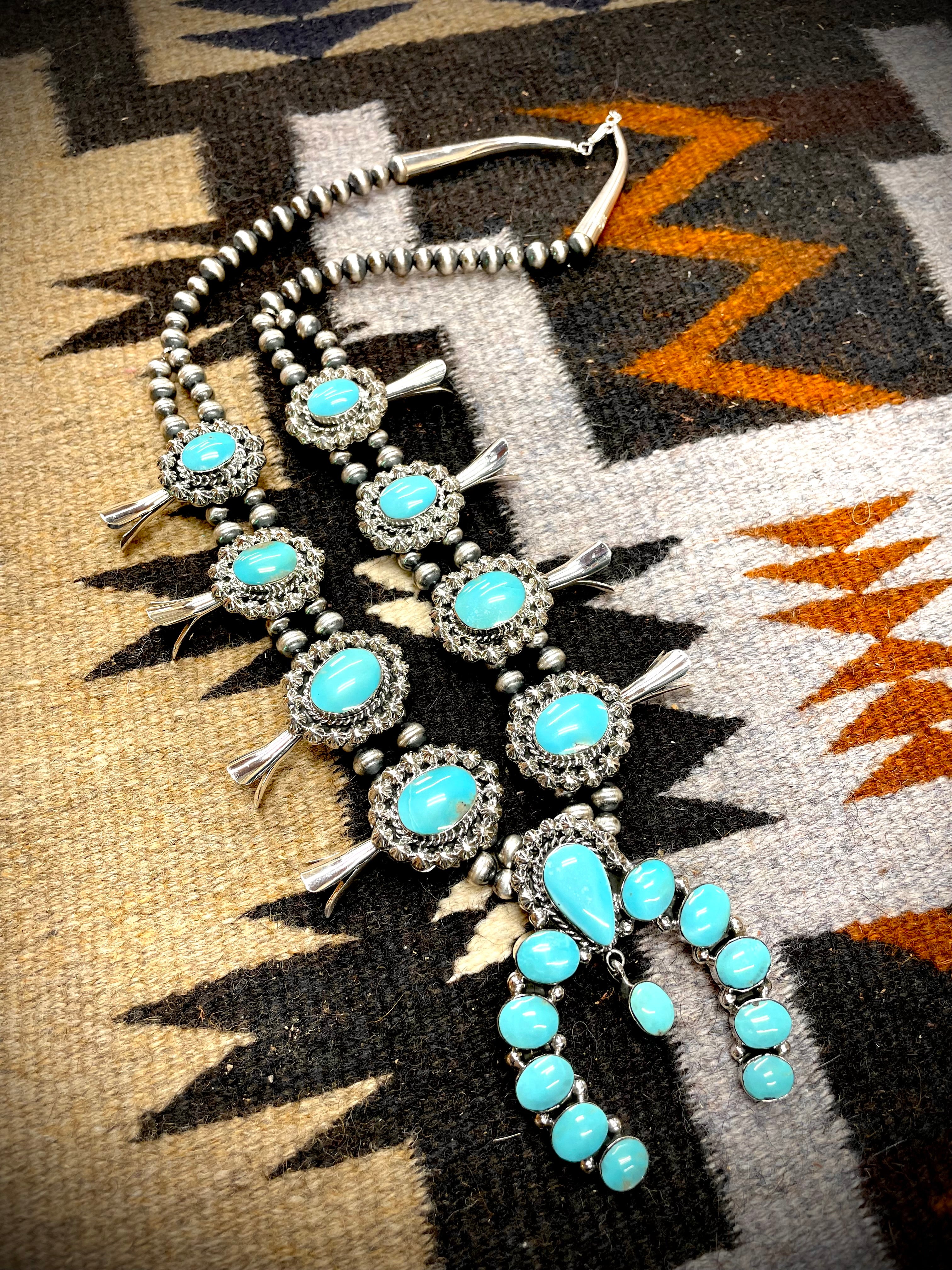 Sarah Yazzie Turquoise Squash Blossom - Image 4