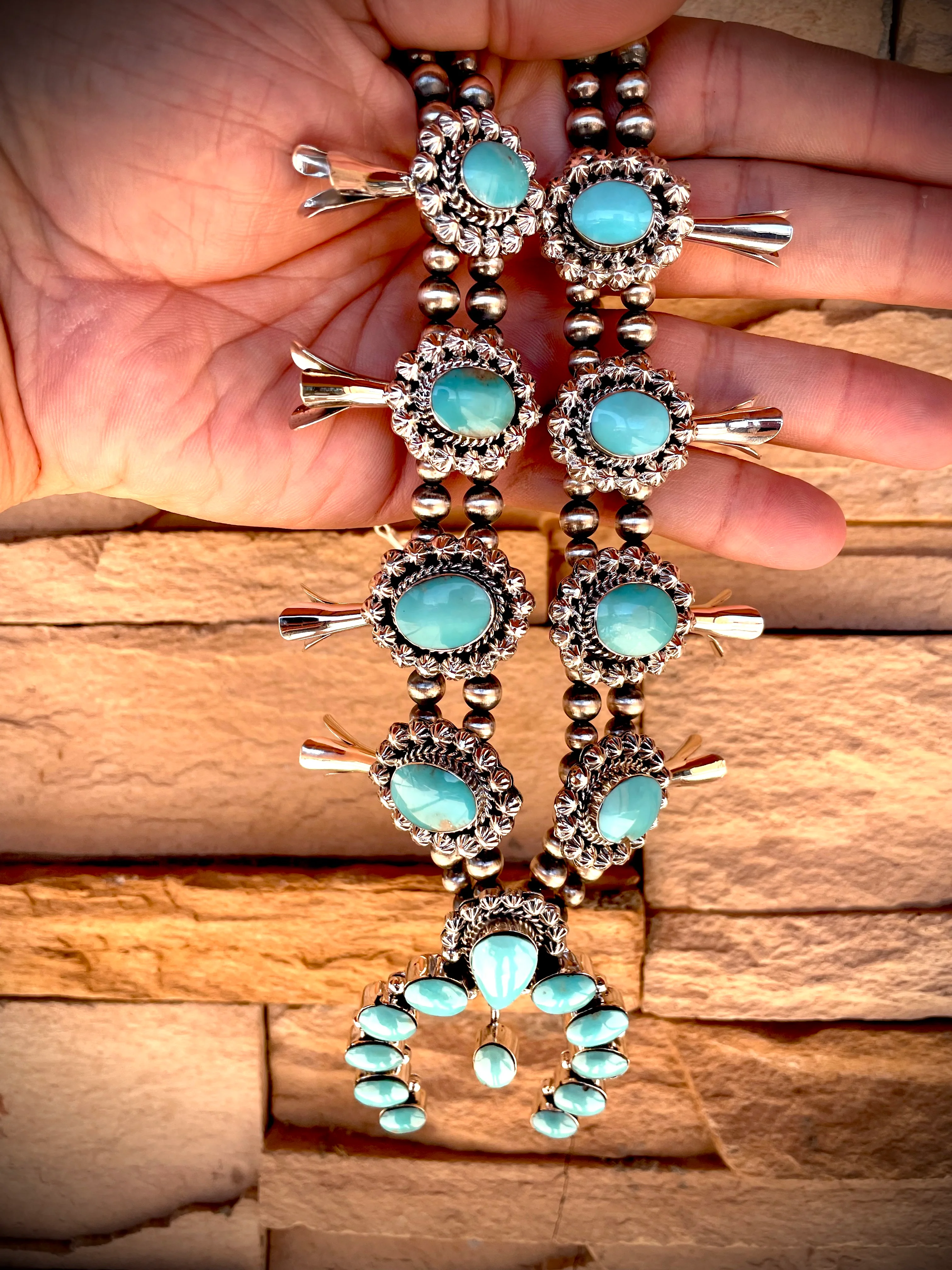 Sarah Yazzie Turquoise Squash Blossom - Image 5