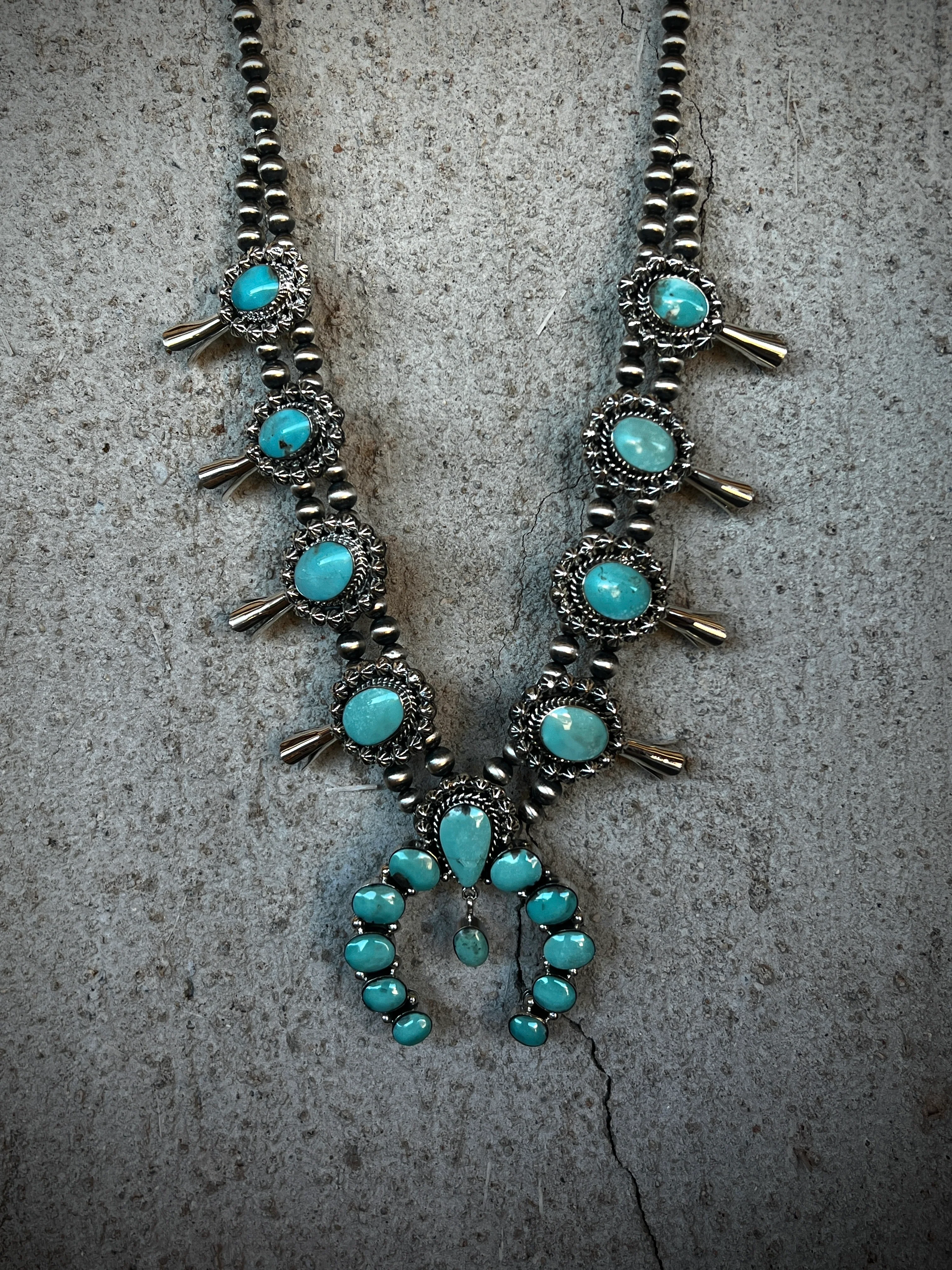Sarah Yazzie Turquoise Squash Blossom - Image 7