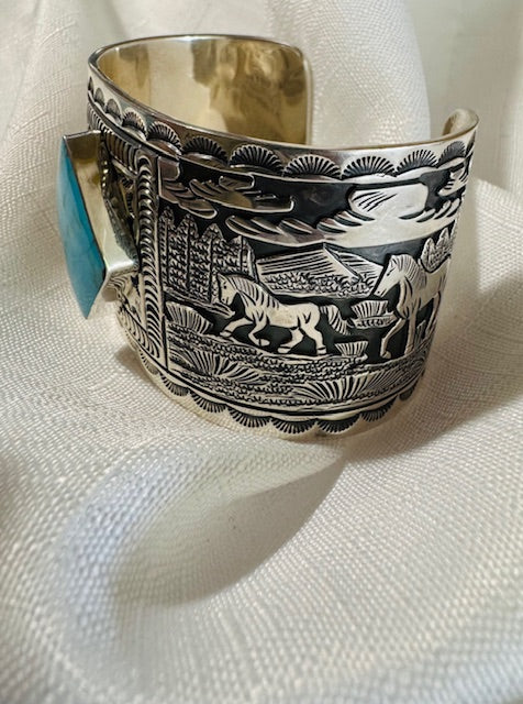 Silver Diamond Horse Cuff - Image 3