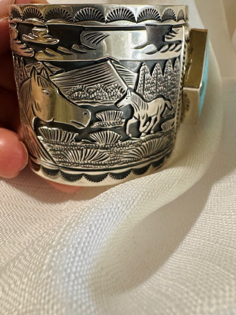 Silver Diamond Horse Cuff - Image 4