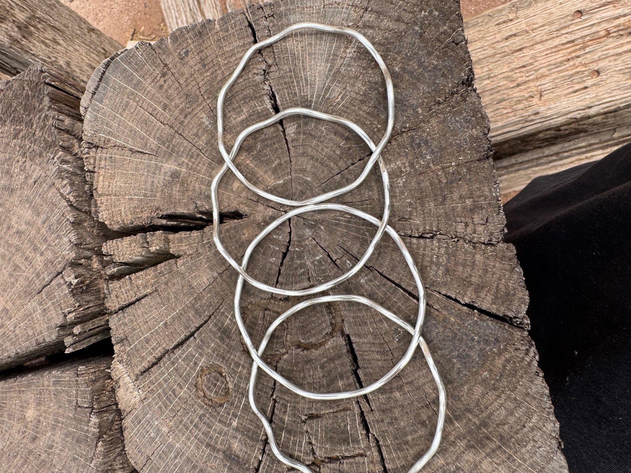 Silver Wave Bangle - Image 3