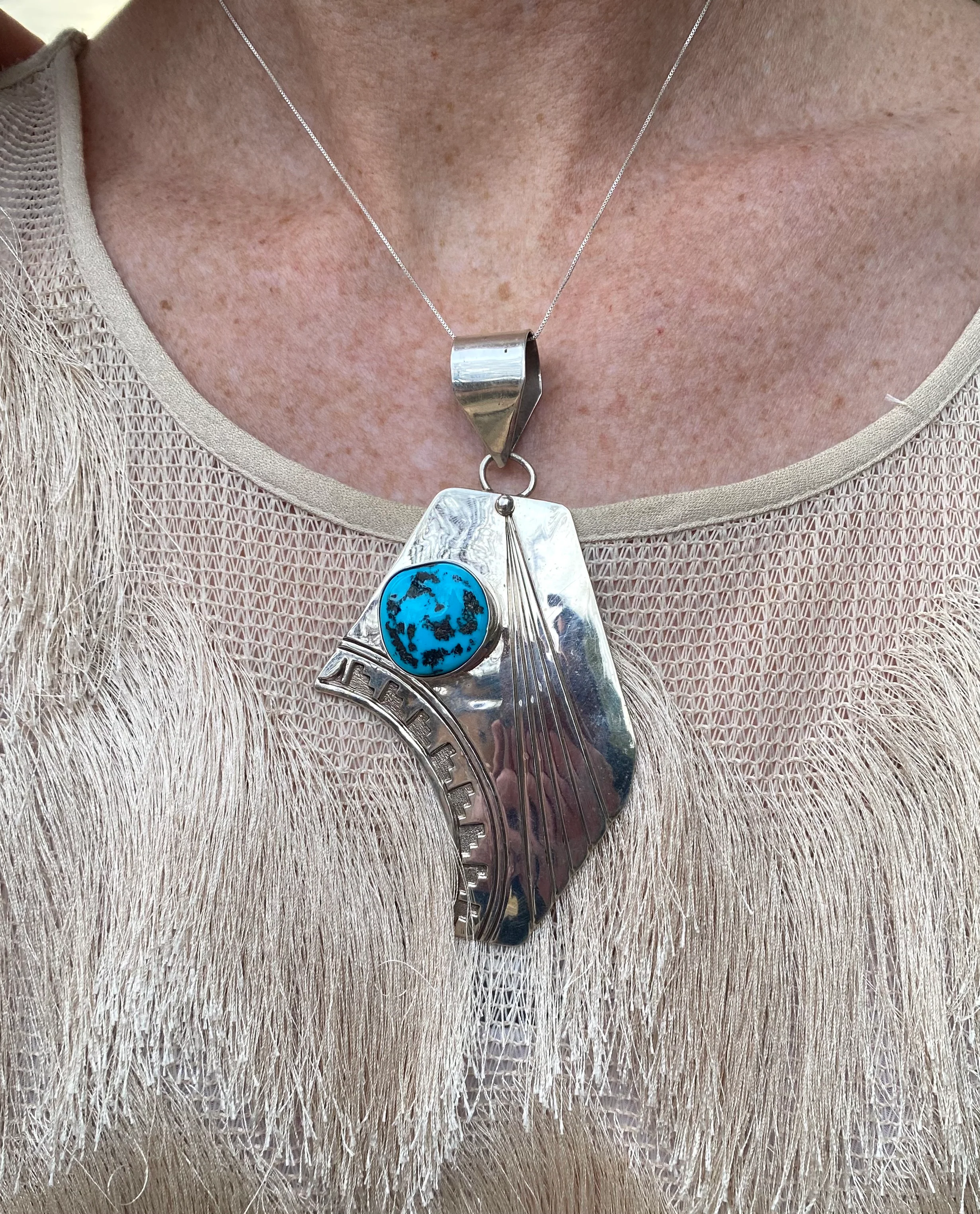 Slanted Lines Sleeping Beauty Necklace From The Rodgers Collection - Image 3