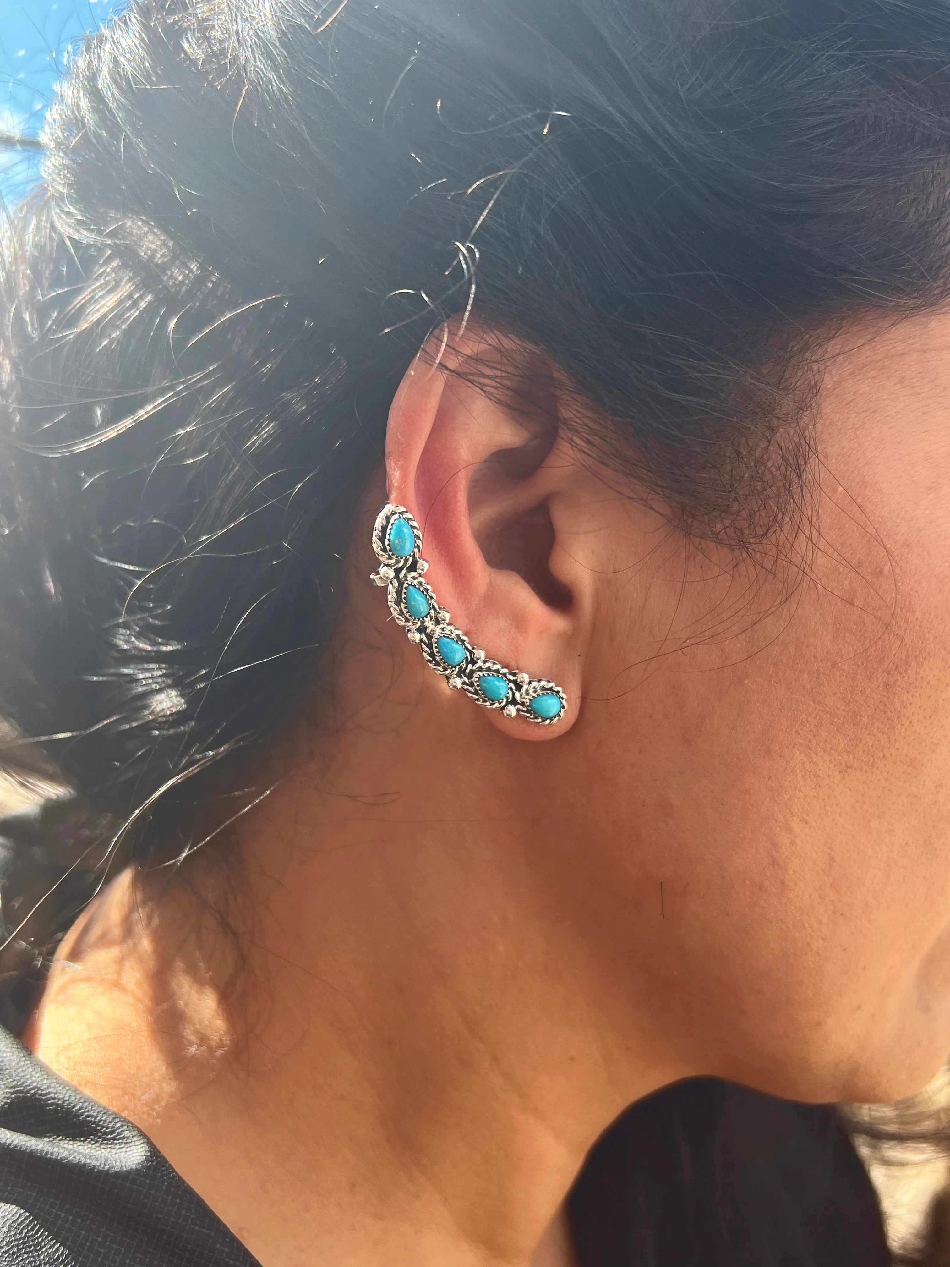 Sleeping Beauty 5 Stone Ear Climber Pair - Image 2