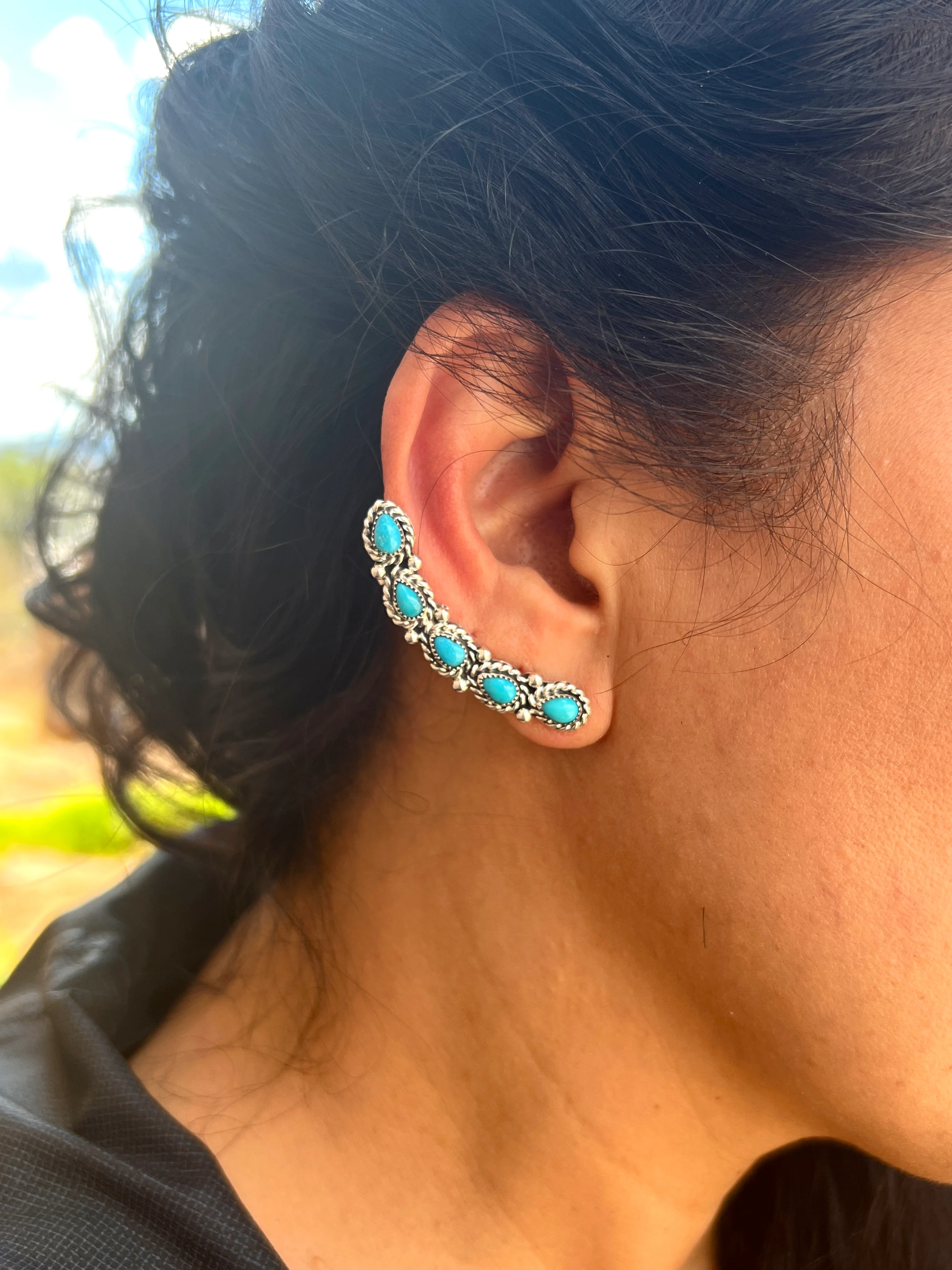 Sleeping Beauty 5 Stone Ear Climber Pair - Image 3