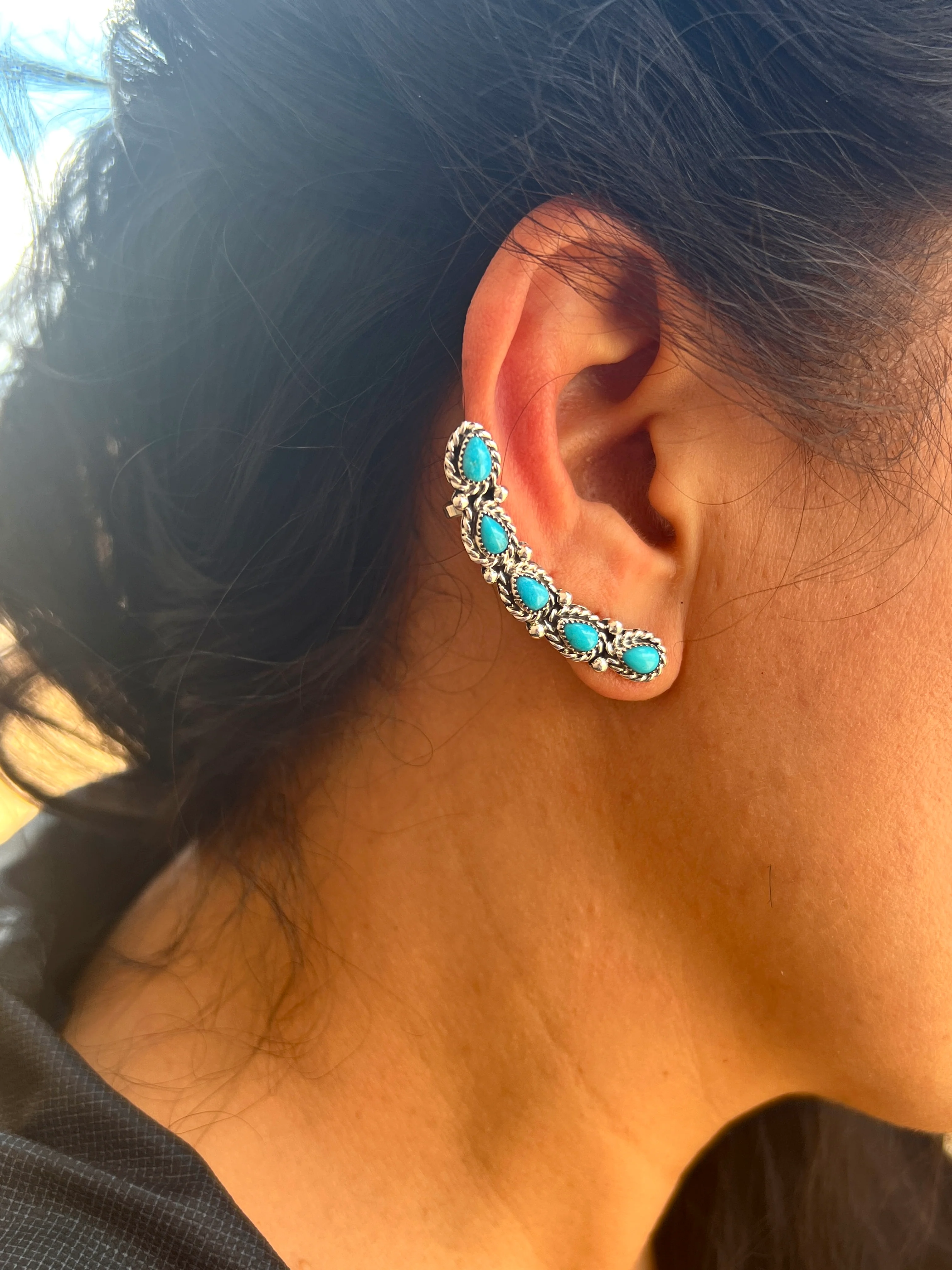 Sleeping Beauty 5 Stone Ear Climber Pair - Image 4