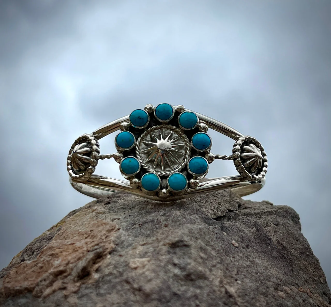 Sleeping Beauty Cluster Concho Cuff - Image 2