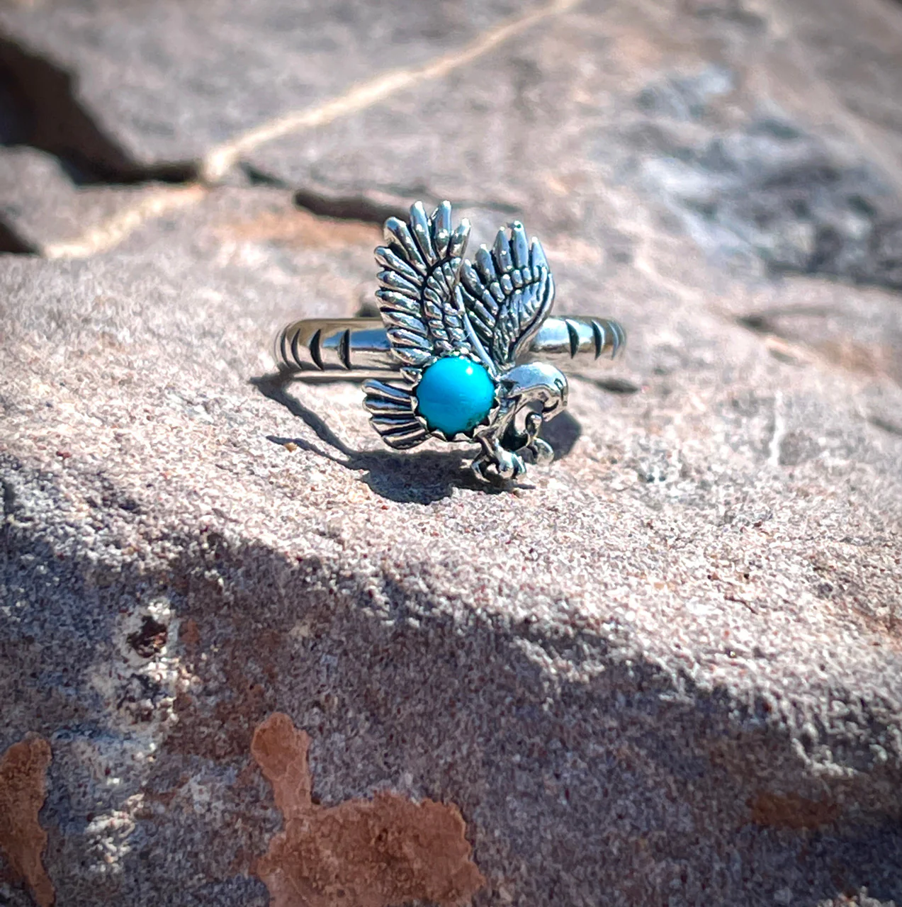 Sleeping Beauty Eagle Ring Sizes 5-12 - Image 3