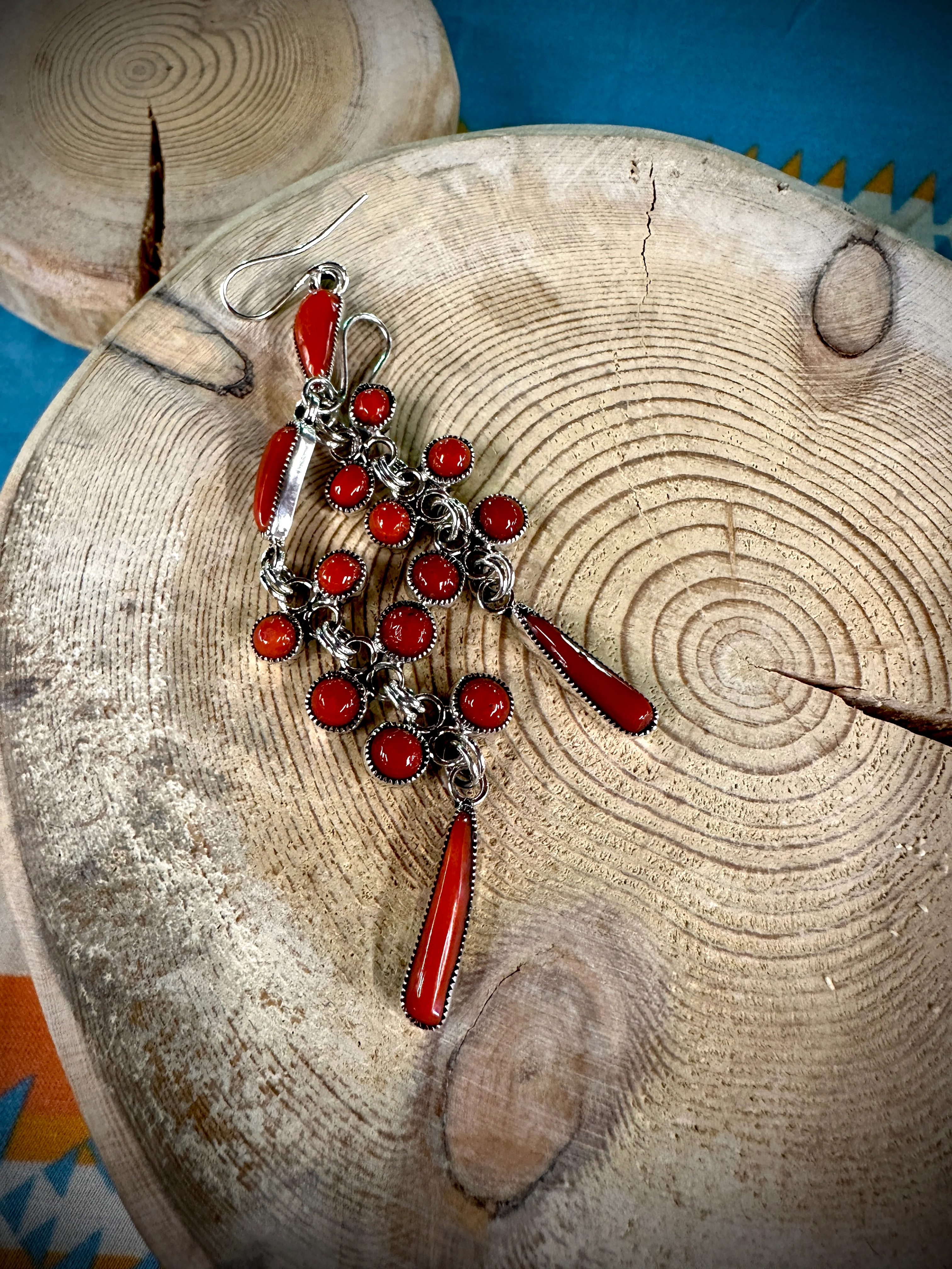Smokey Gchachu Coral Dangle Earrings - Image 2