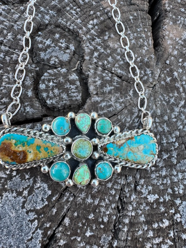 Sonoran  Gold Turquoise Cluster Necklace - Image 4